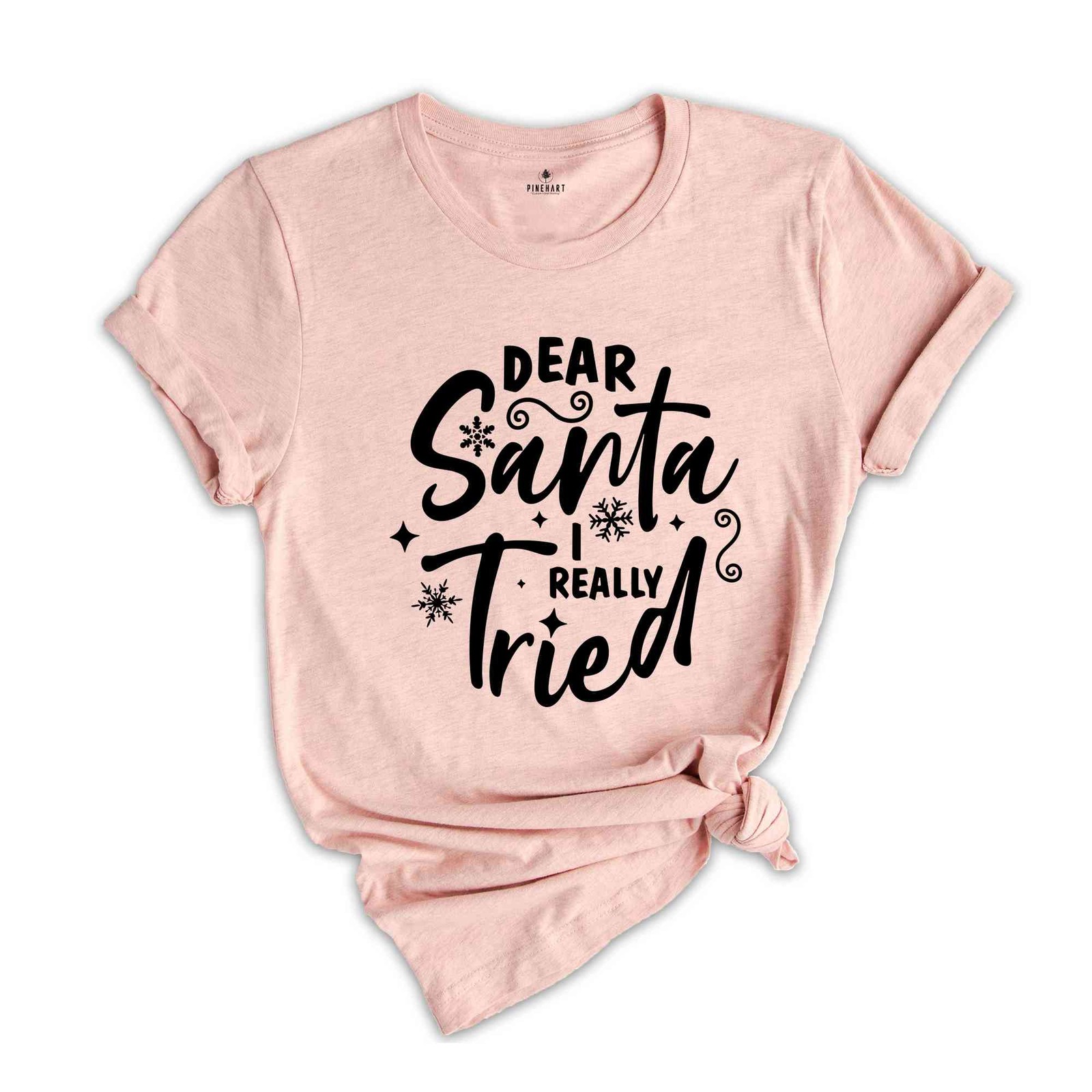 Dear Santa I Really Tried, Funny Christmas Tee, Gift For Christmas, Funny Xmas T