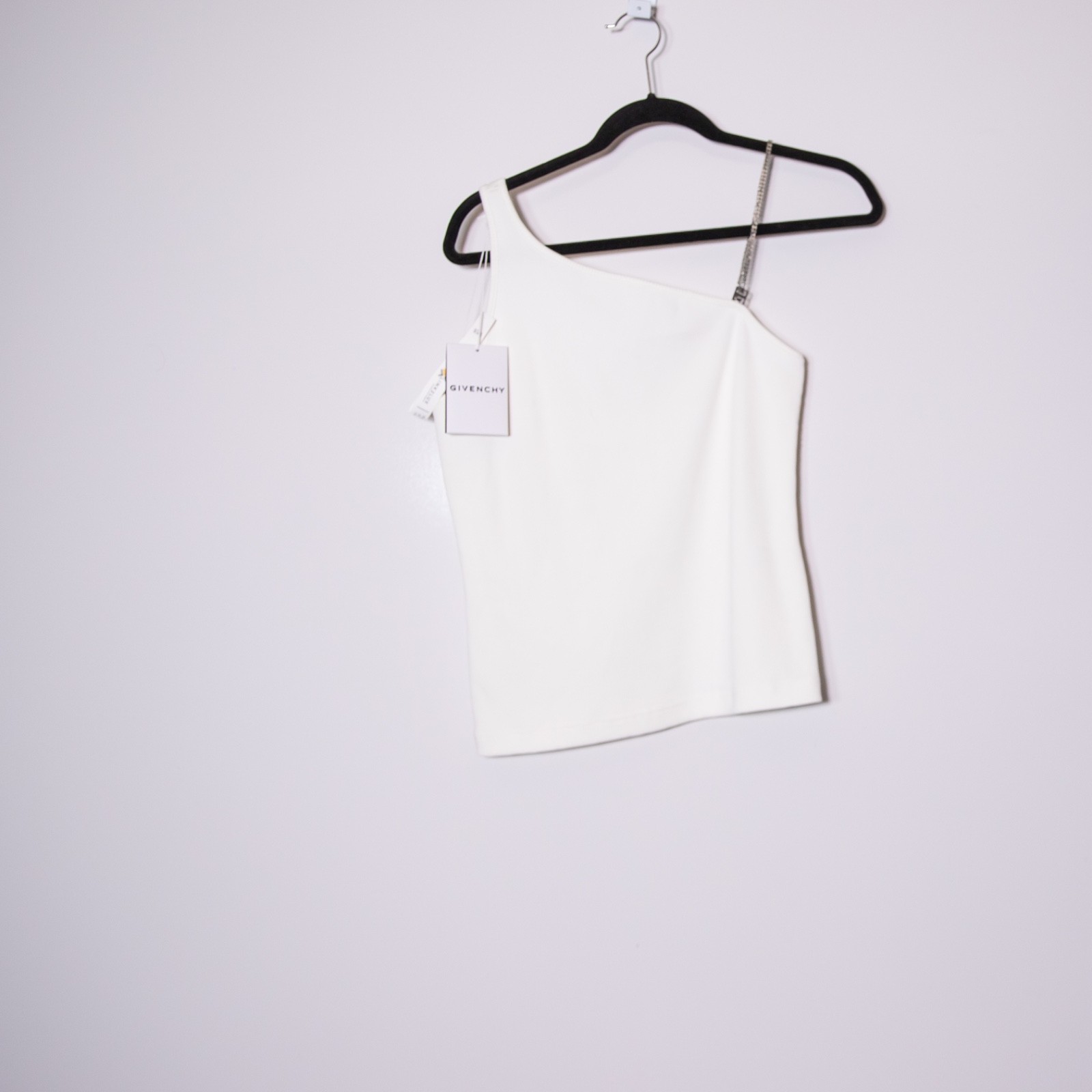 NEW Givenchy 4G-Plaque Chain Link Strap Ribbed Knit Cotton Stretch Tank Top L