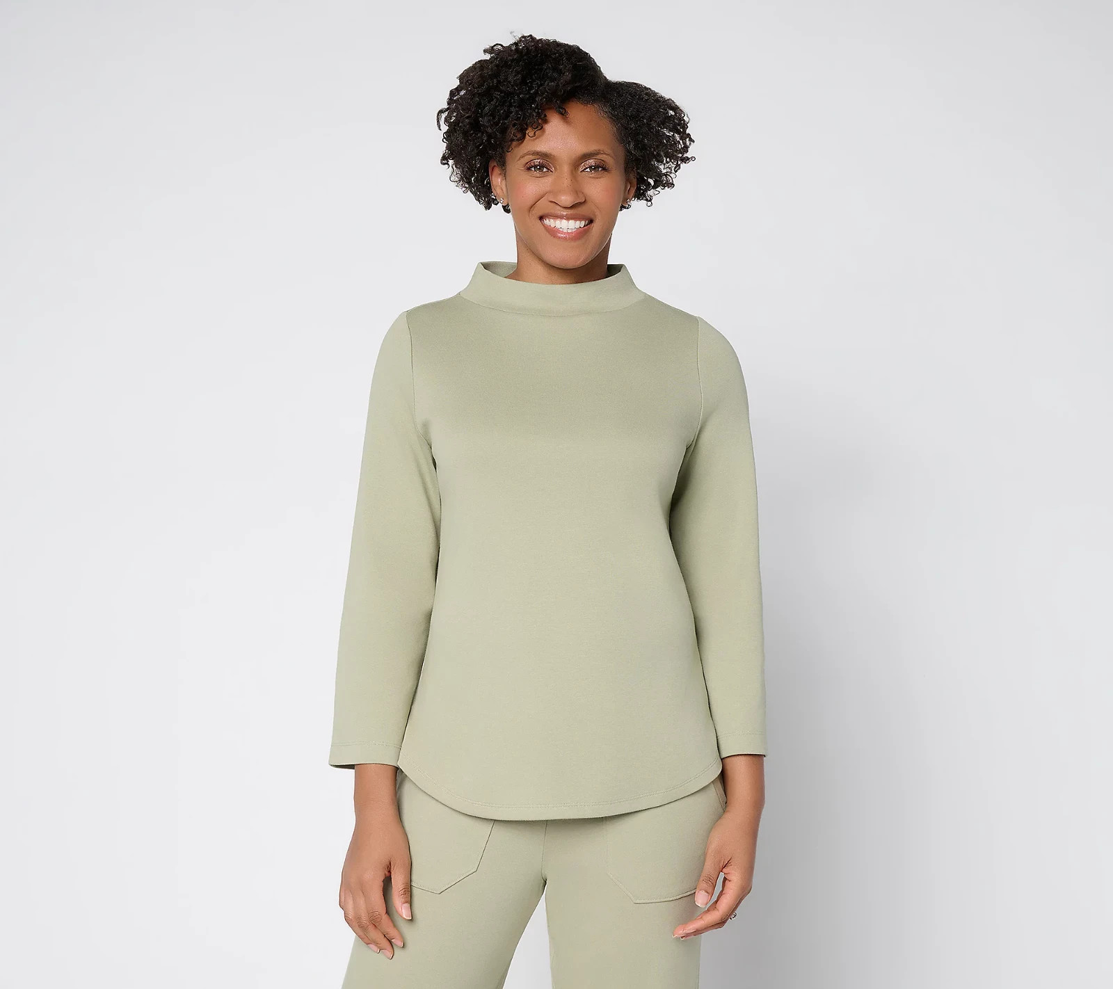 Martha Stewart Signature Reg Skylands Knit Bracelet Sleeve Top NWT A721835