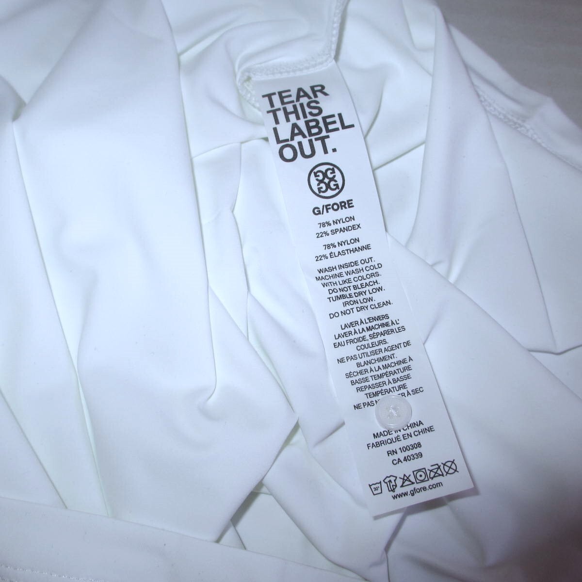G/Fore Golf Polo Shirt Large Silky Tech Nylon Sleeveless Optic White $110 G4