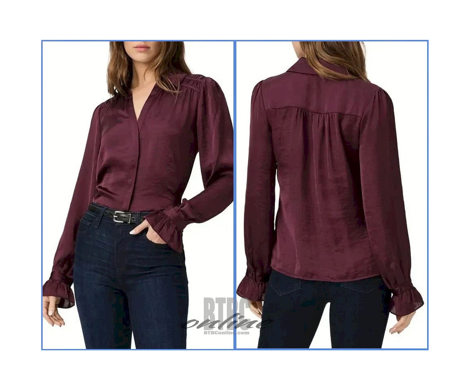 PAIGE Yessica Black Cherry Blouse Size Medium (S) NWT $249