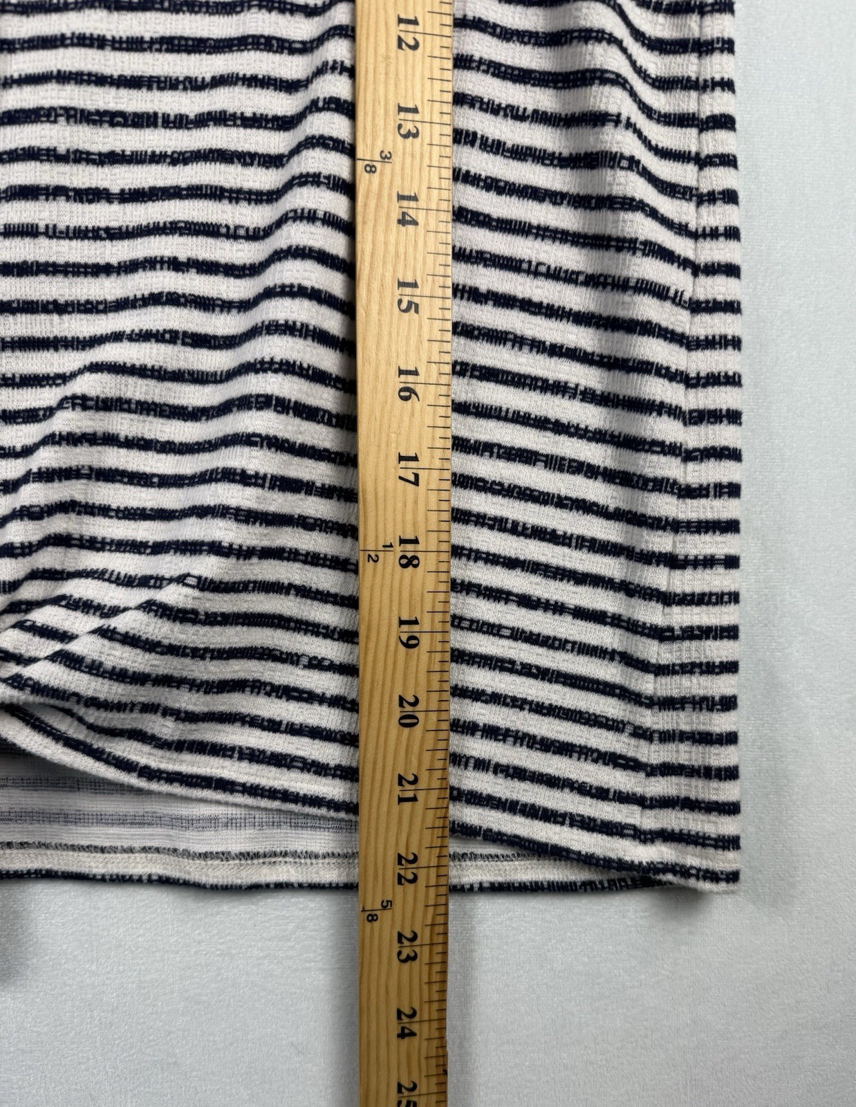 Old Navy Sleeveless Crop Top Button Tie Front Sz L Navy Blue Stripe Boxy Stretch