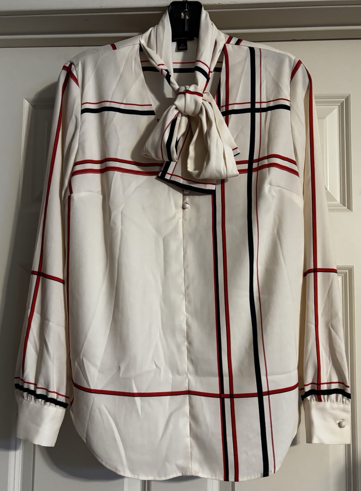 Ann Taylor Coastal Preppy Old Money Quiet Luxury Silky Flowy Self Tie Size XS