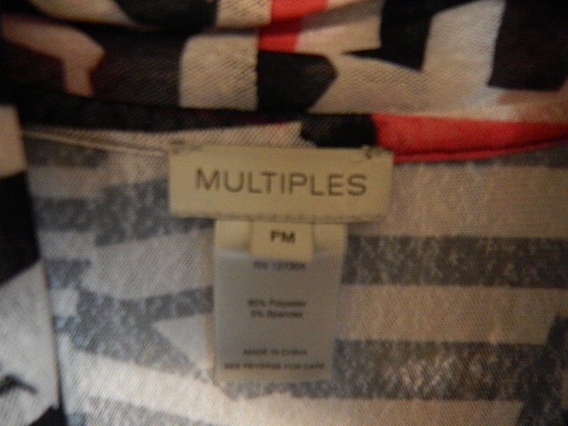 Multiples Open Front Print Mesh Cardigan Top (PM)