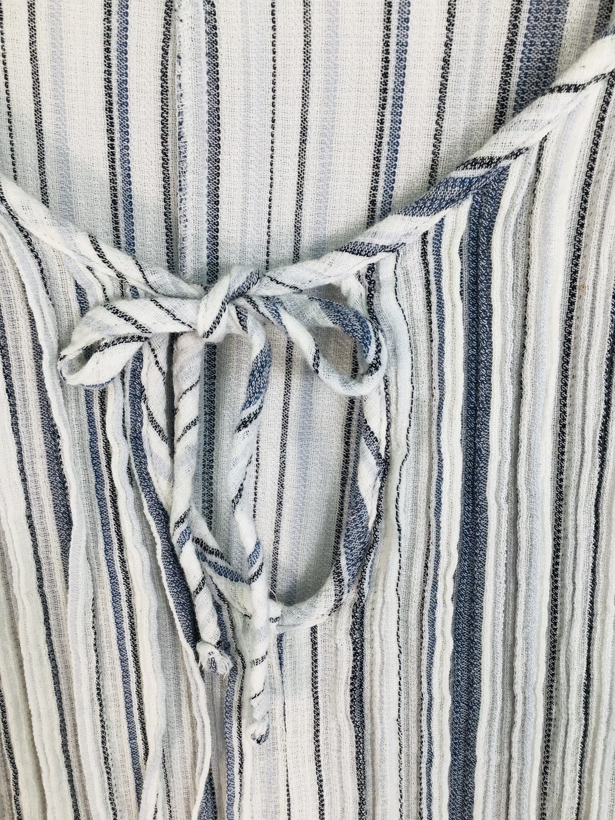 a.n.a. Striped Peasant Blouse Women’s L Boho Cottage core Cotton Baby doll Top