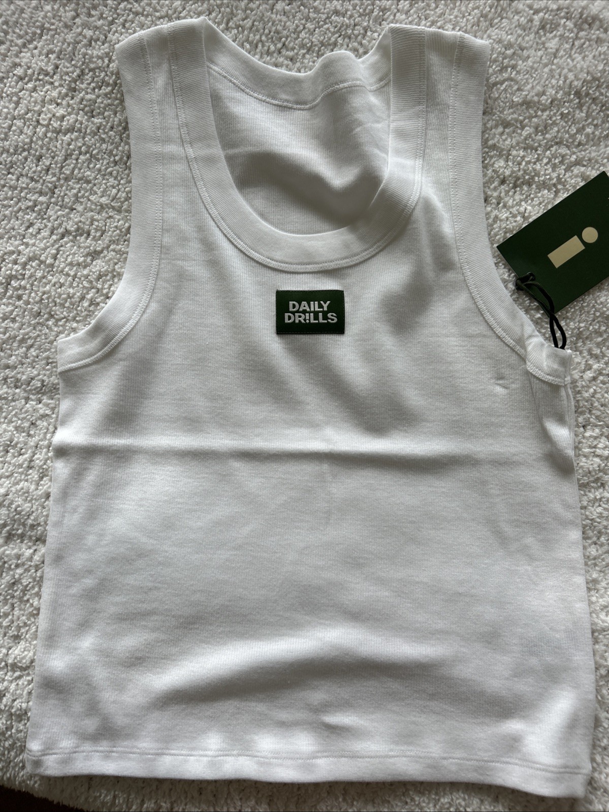 Daily Drills M/L Logo Tank White NWT Rare!!