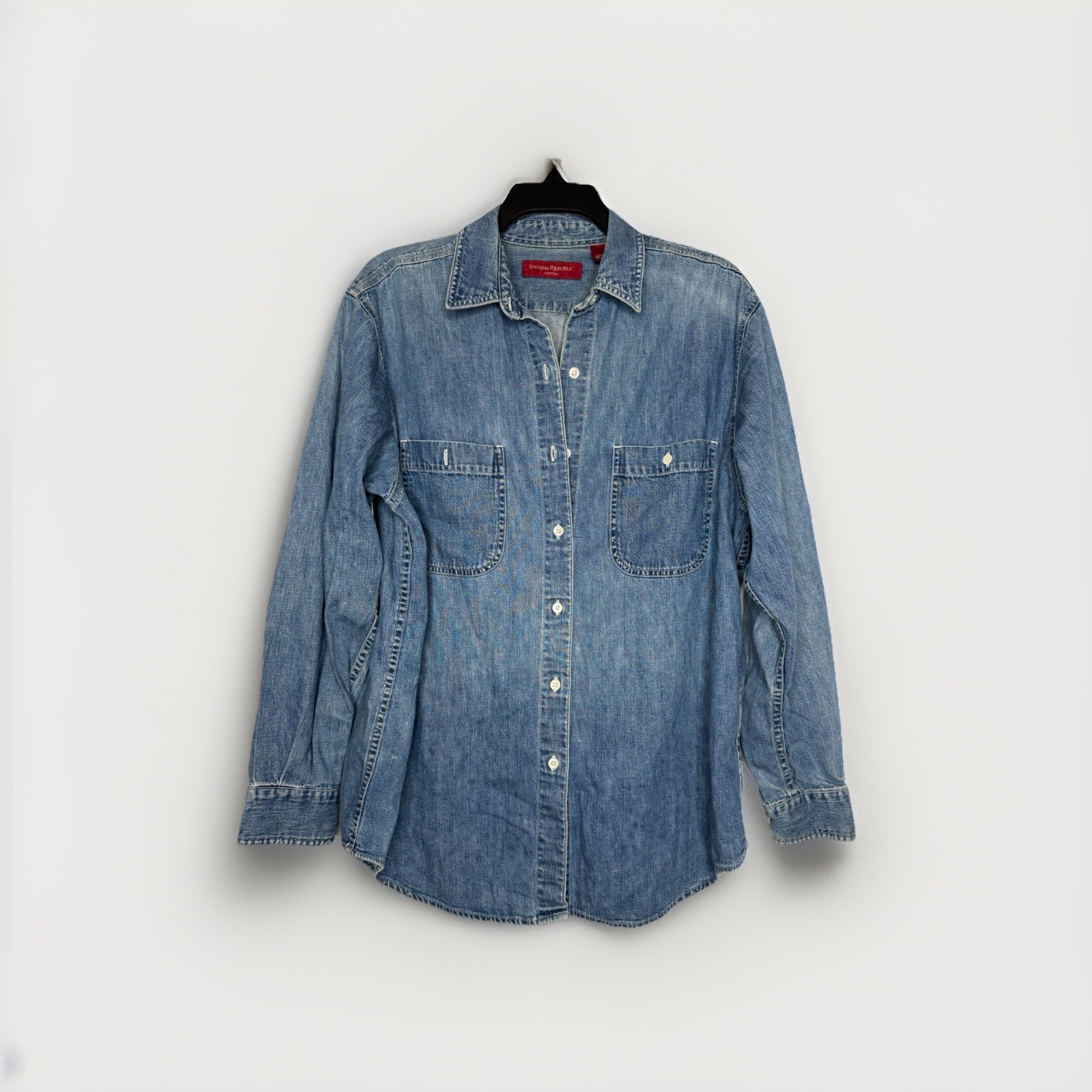 Vintage Banana Republic Denim Button Down Shirt Size L Quiet Luxury Hong Kong
