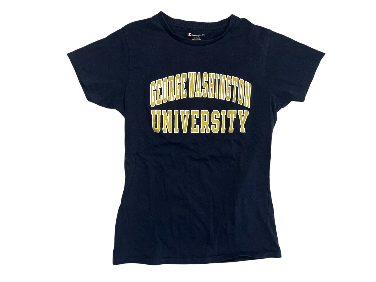 GEORGE WASHINGTON UNIVERSITY GWU Blue/Yellow COLLEGE T-SHIRT Student Fan Women M