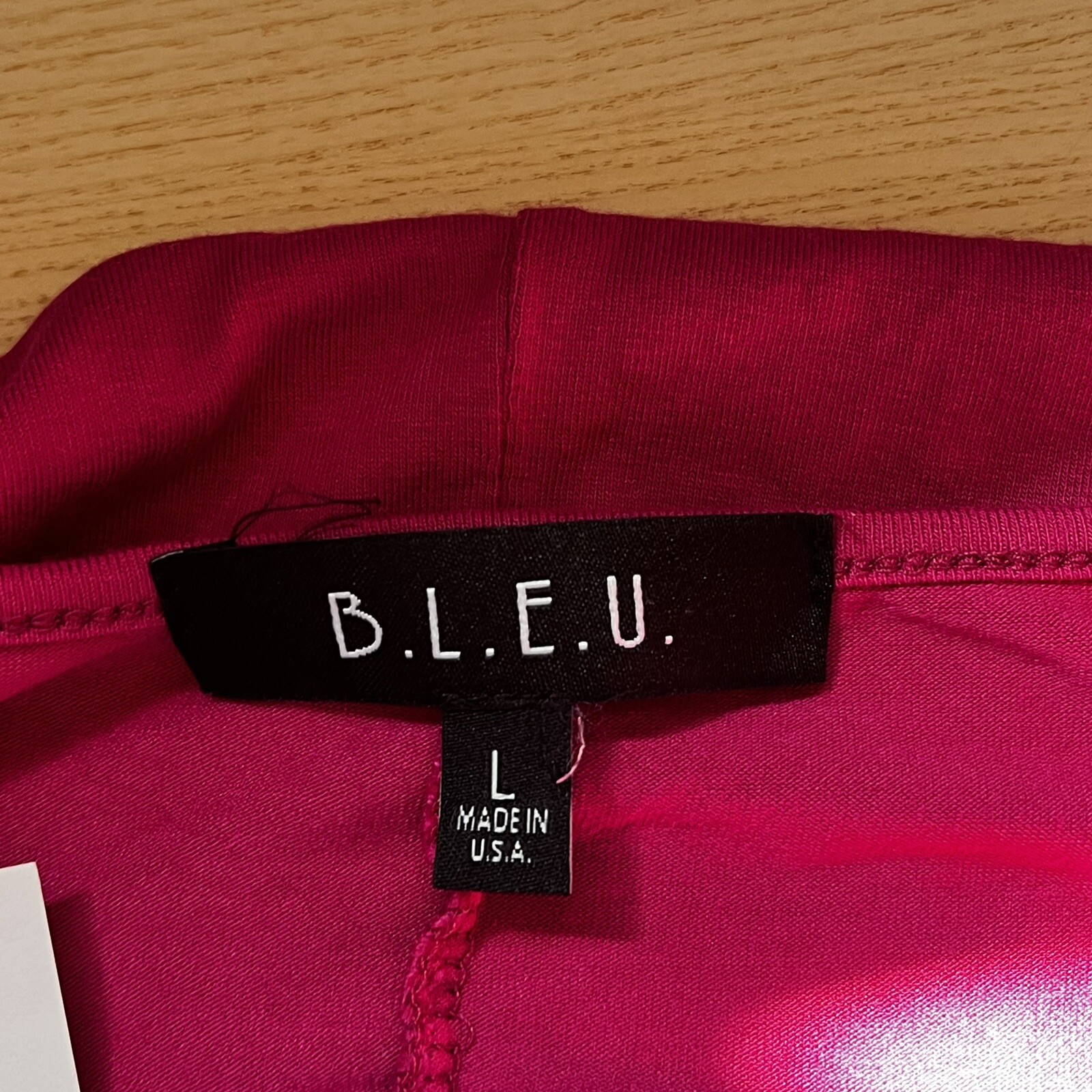 BLEU Top Sz L Hot Pink Short Dolman Sleeves Sequins Round Neck Studded Glam