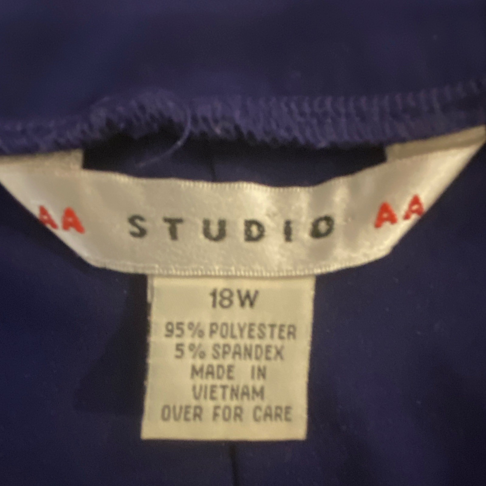 Studio AA 18W Blue Solid V-Neck Short Sleeve Knit Stretch Rhinestone Blouse