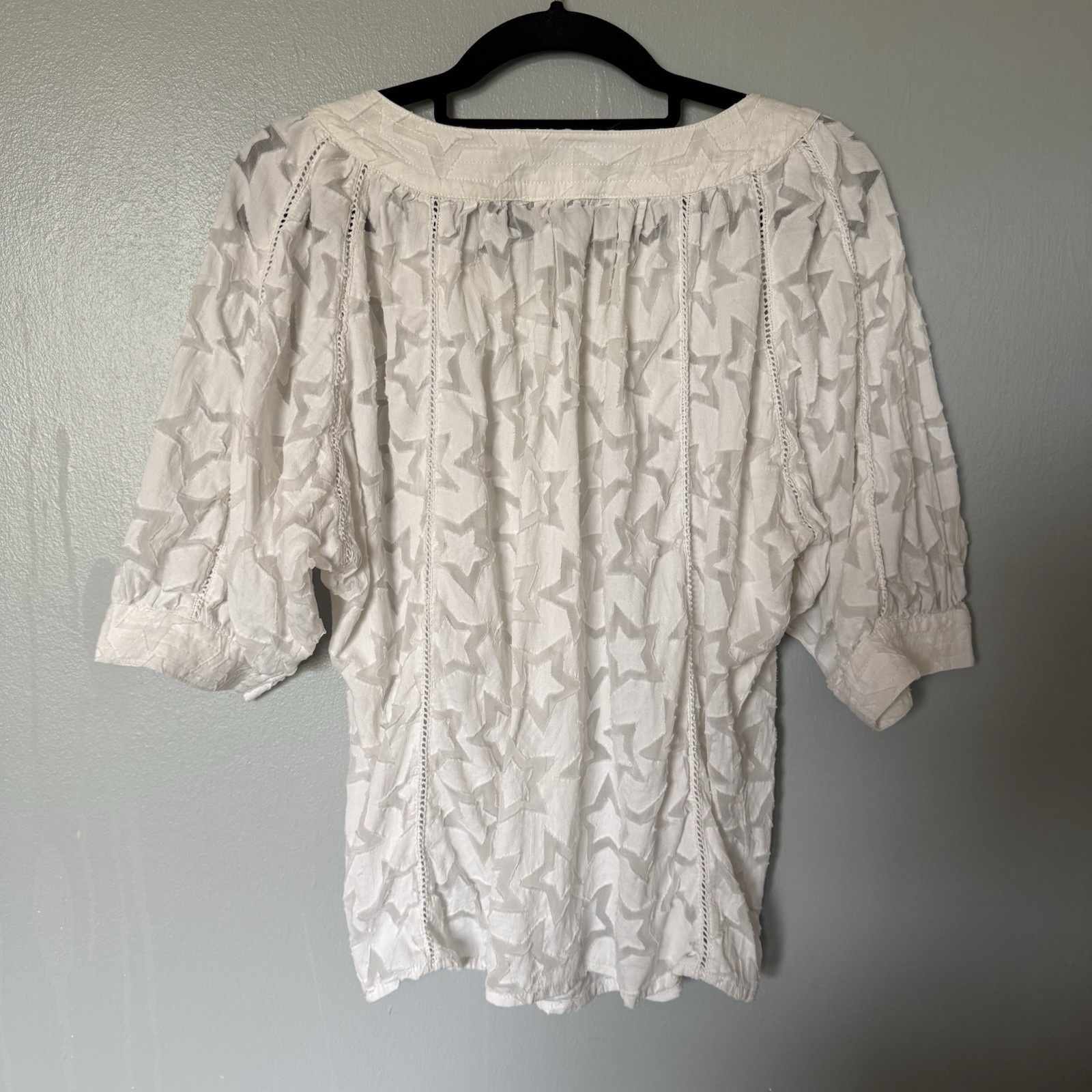 Hush Bristol Devore Star Print Cotton & Silk Blend Blouse Women’s UK Size 10