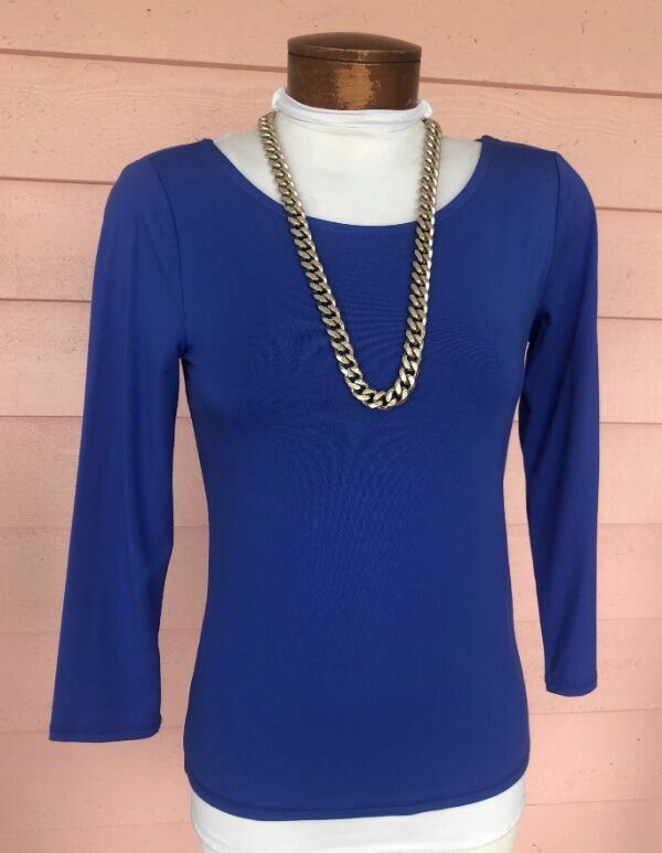 UPF 50+ SUN PROTECTION TOP Sz P Cute Soft Keyhole Neck 3/4 Slvs EASY CARE Blouse