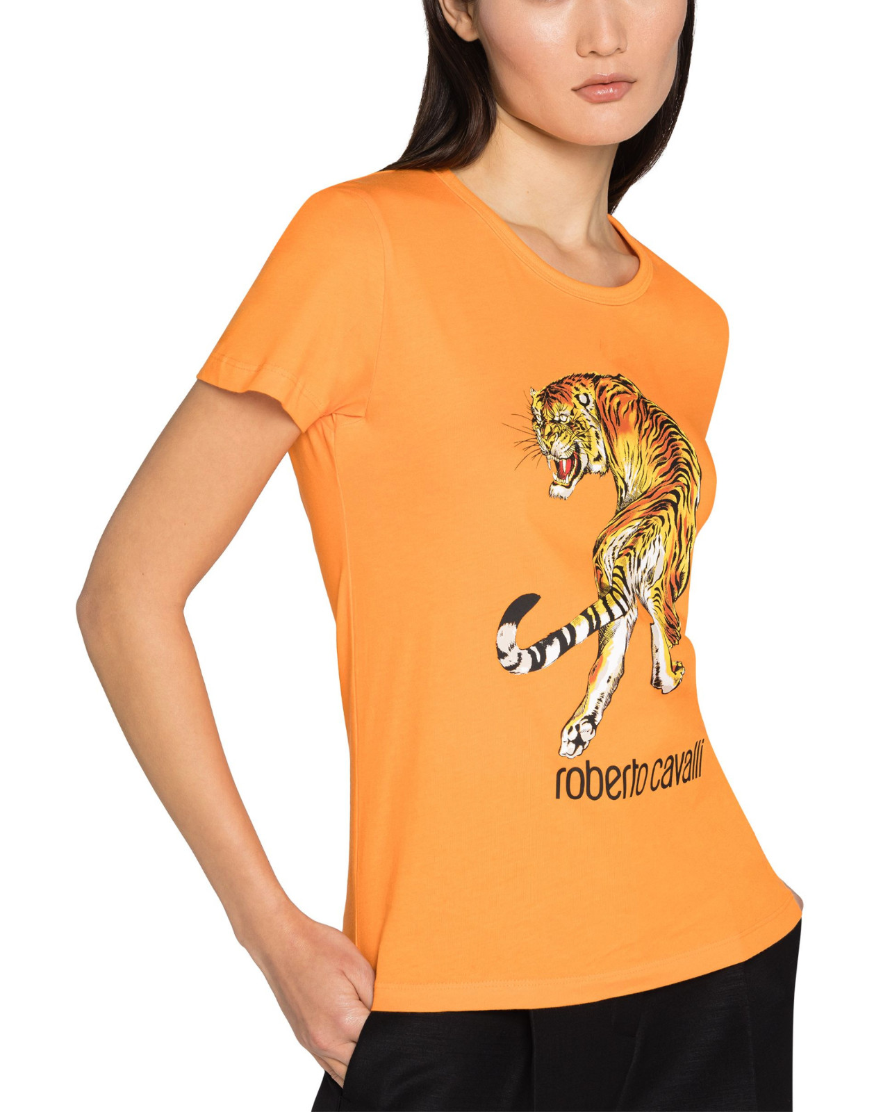 Roberto Cavalli Rc Tiger Print Logo Cotton T-Shirt Top Lounge Iconic Shirt XL