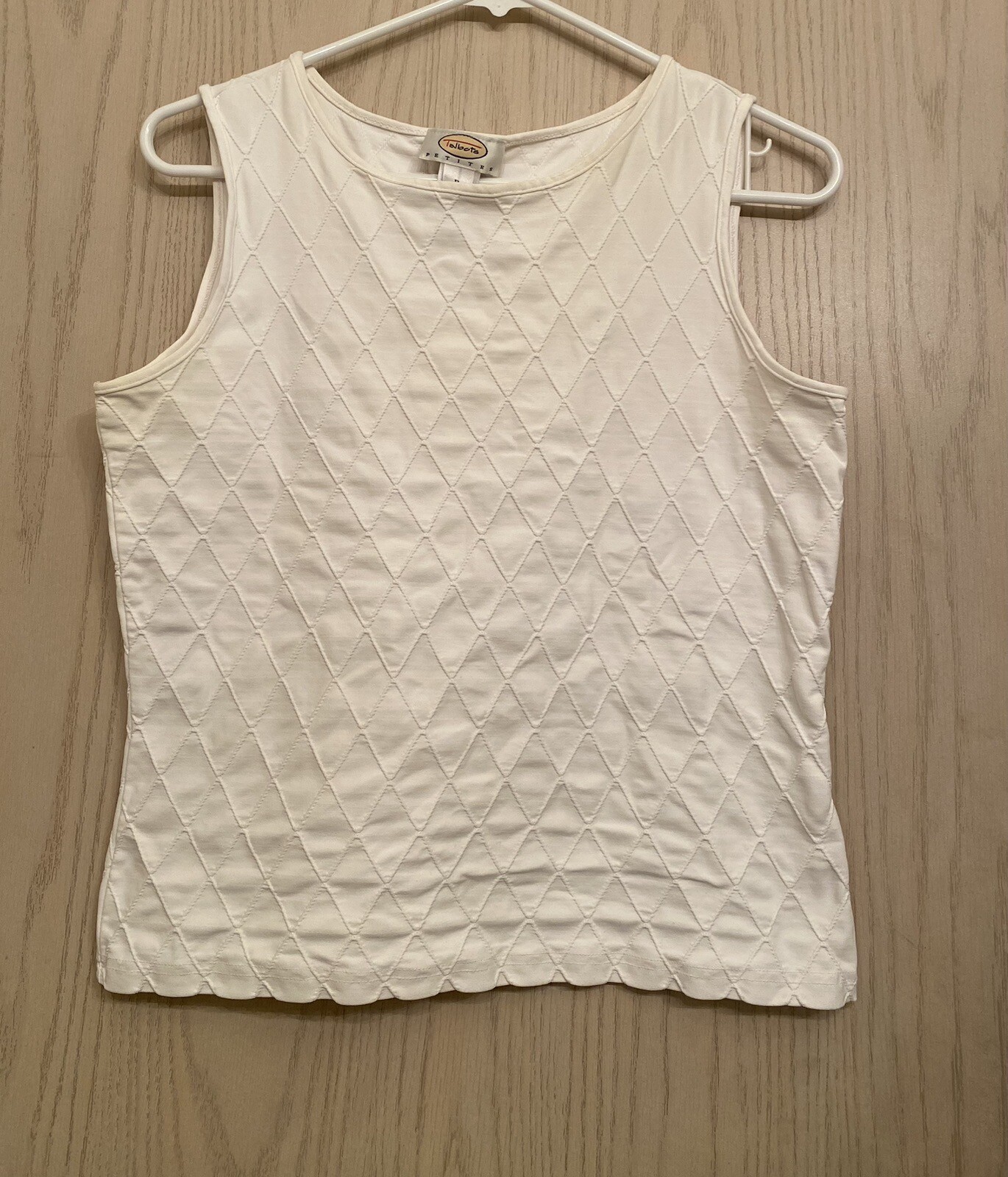 Talbots Tank Top Womens Size Petite P White Nylon Spandex Blend