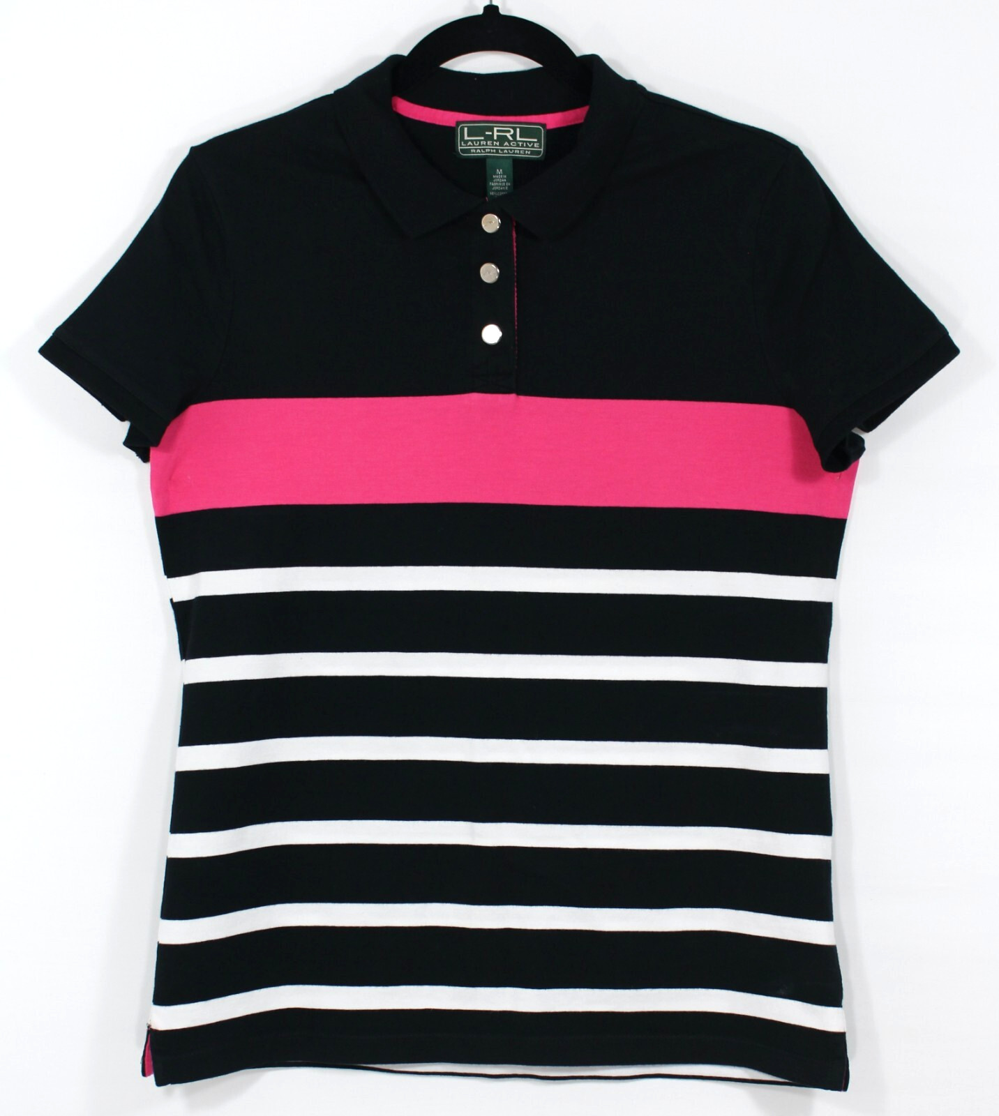 Ralph Lauren LRL Polo Shirt Medium Striped Cotton Active Vacation Golf Wear