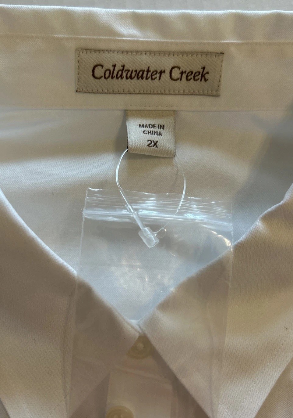 NWT Coldwater Creek Womens Plus Sz 2X Shirt Cotton Anytime Easy Care Button Down