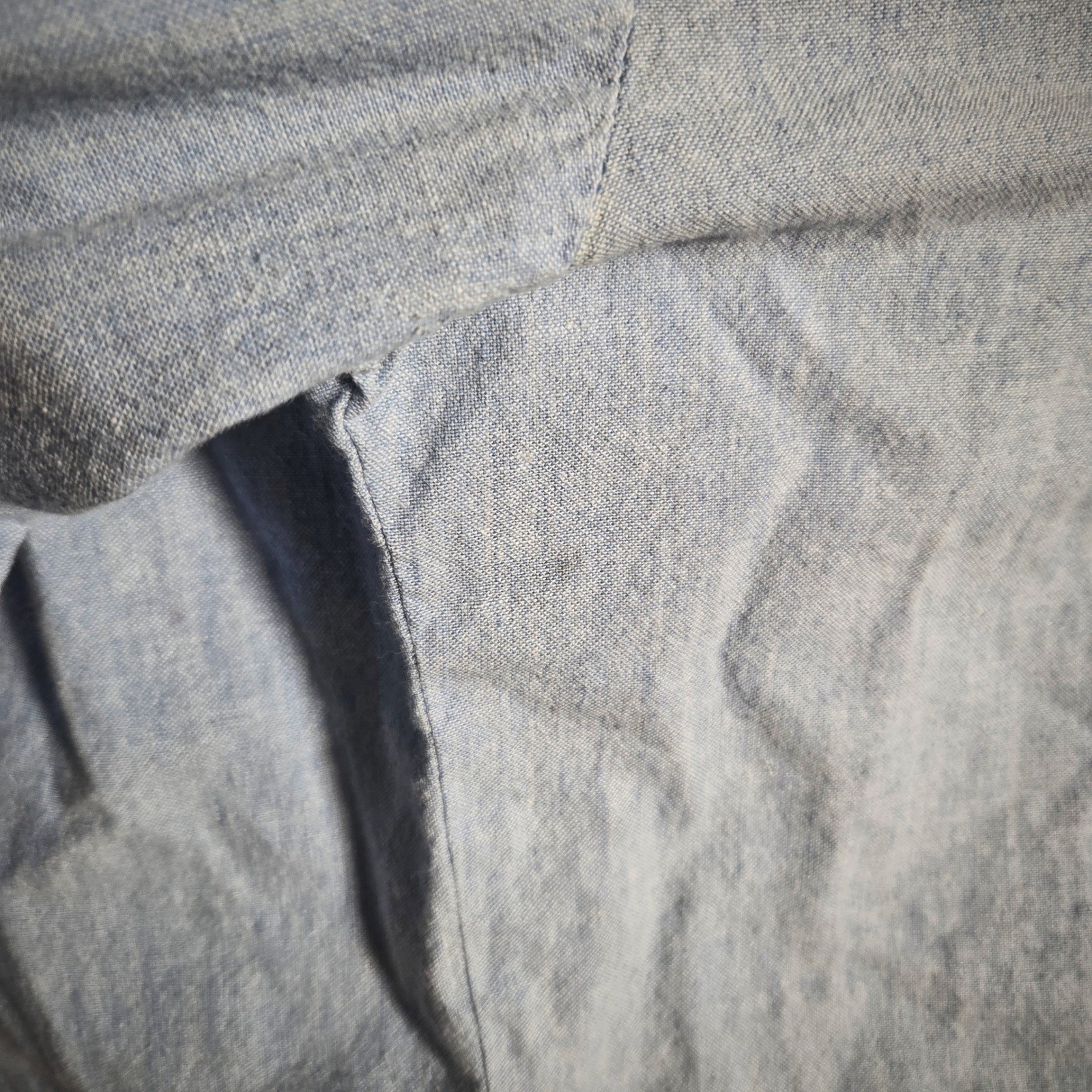 Vintage 90s I Heart Cowboys Out West Western Chambray Concho Shirt Light Blue