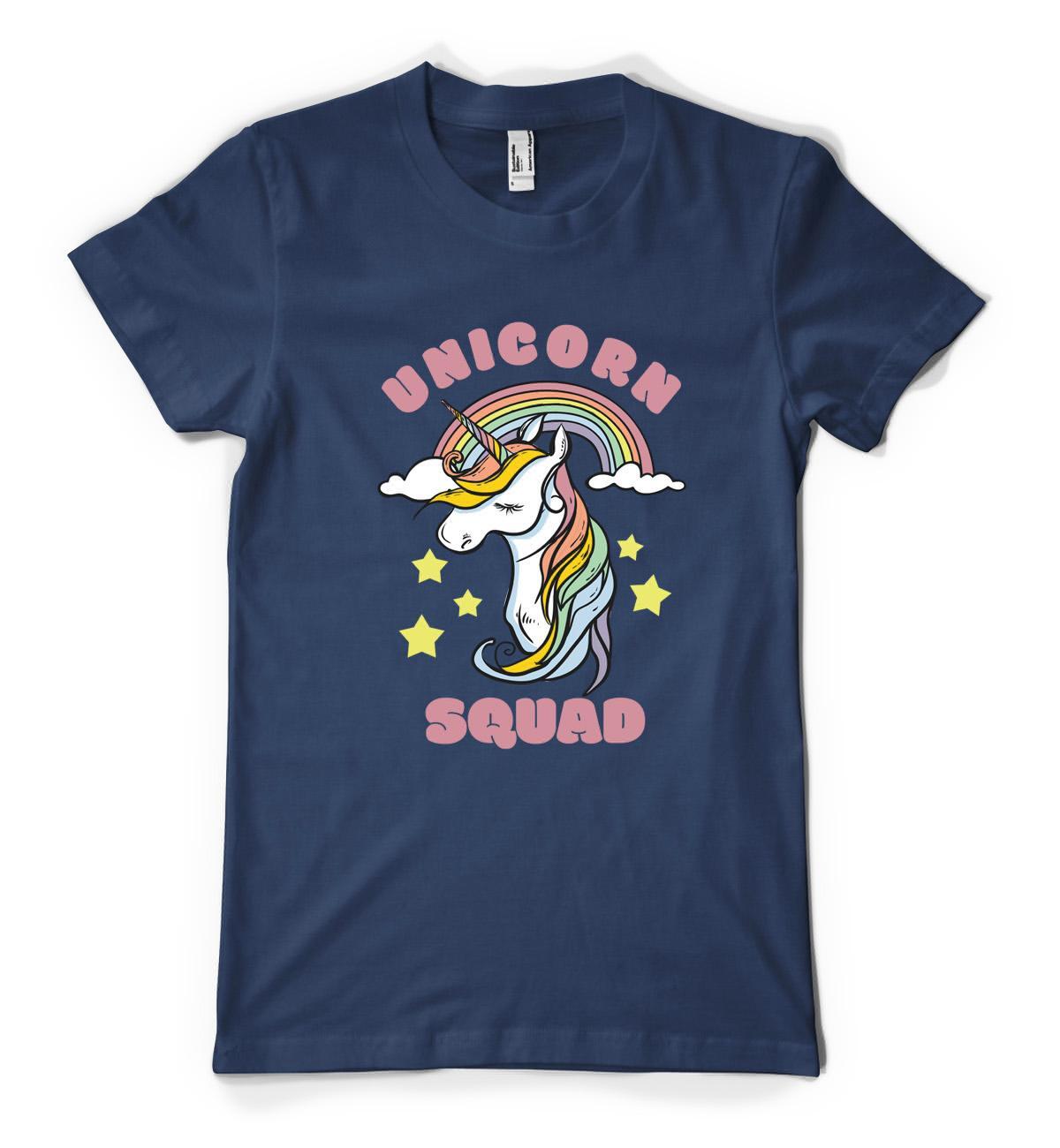 Unicorn Squad Mythical Rainbow Animal Personalised Unisex Adult T Shirt