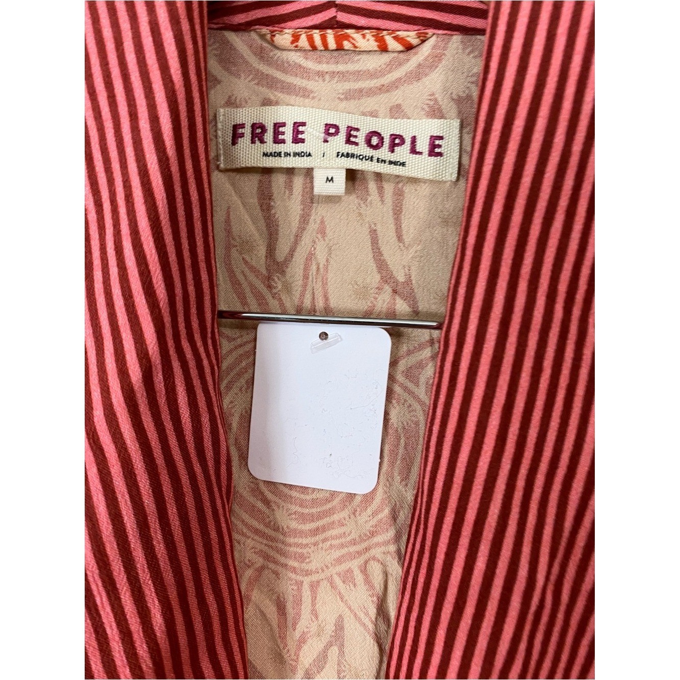 Free People Wild Nights Duster Celestial Sun Print Beige Red Orange Medium