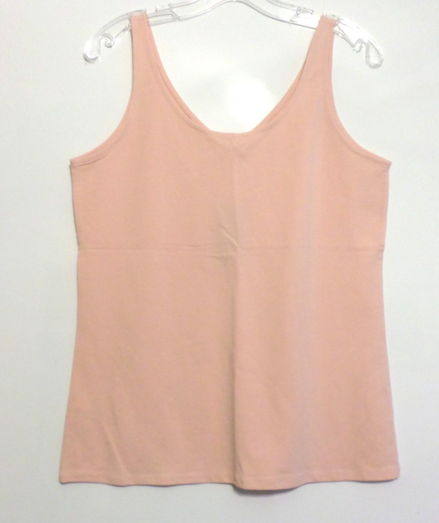 NWT! J JILL PERFECT REVERSIBLE TANK-LARGE-CORAL DUST-STRETCH-VERY NICE!