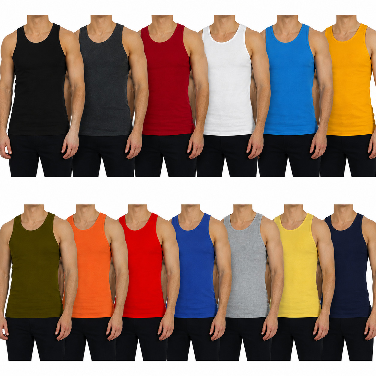 Unisex Heavyweight Combed Cotton Ribbed Tank Top TAGLESS (S-2X) NWT FREE SHIP