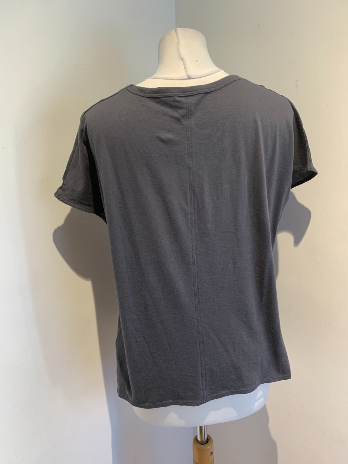 Jigsaw dark grey blouse L VGC top classic lightweight oversize boxy