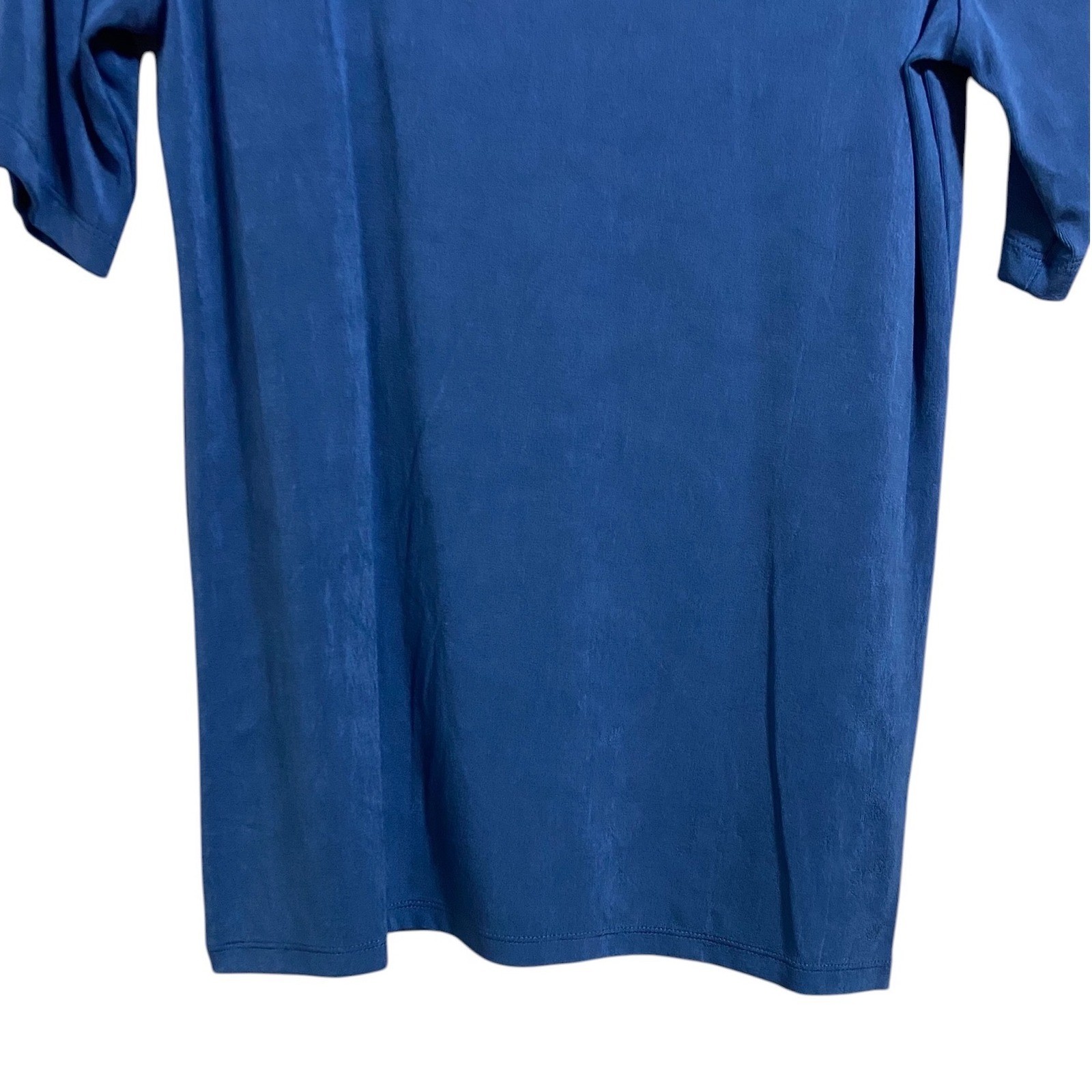 Chico’s Travelers Cobalt Blue Strappy Lattice Neck Slinky Top Career 0 US 4/6