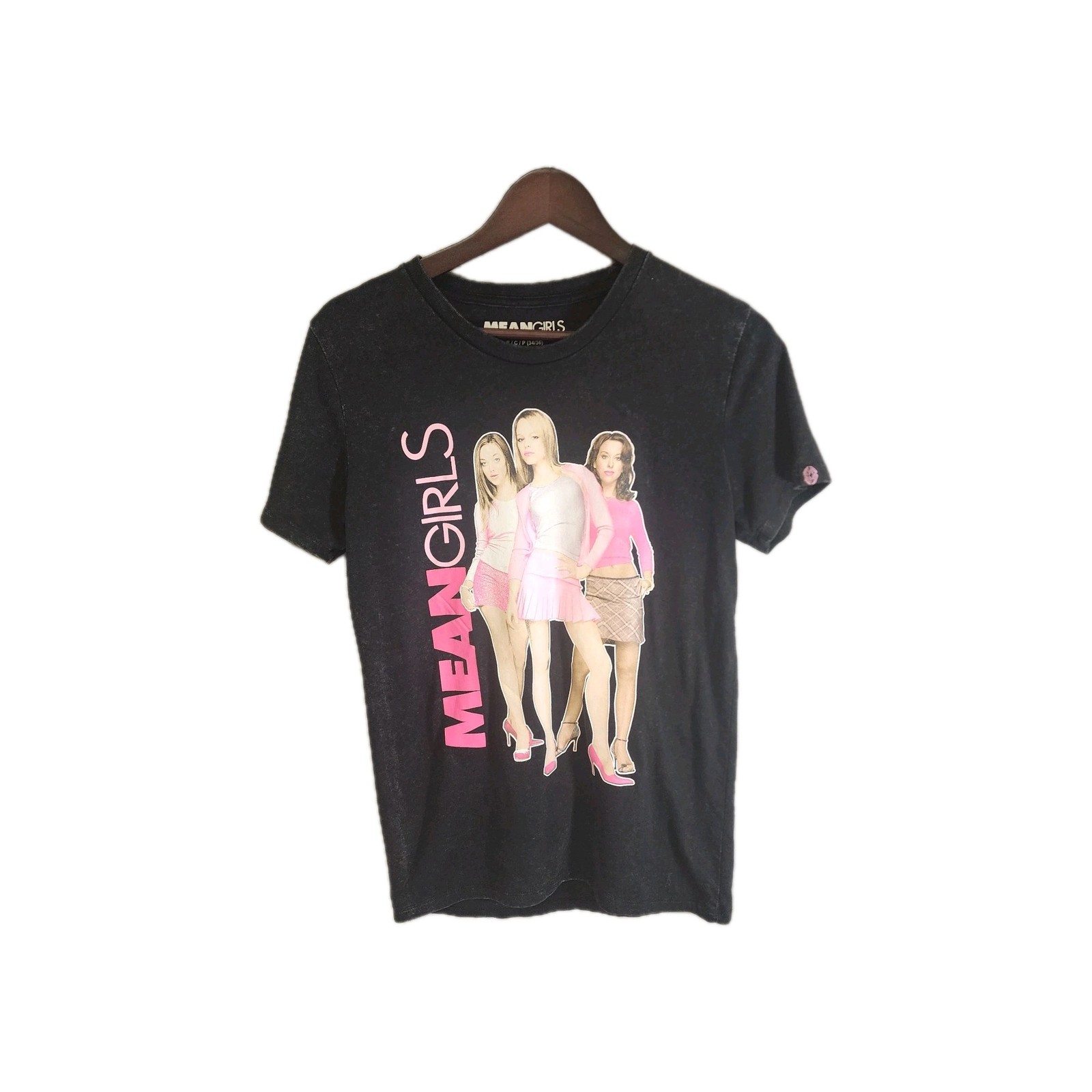 Women Meangirls Graphic Black Distressed Tee. Size S/C/P 34/36