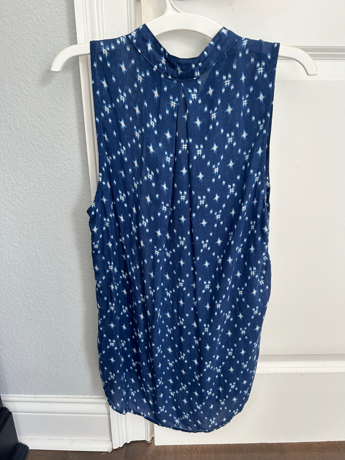 Bella Dahl Women’s Blue / White Buttonfront Sleeveless Top Size S Small