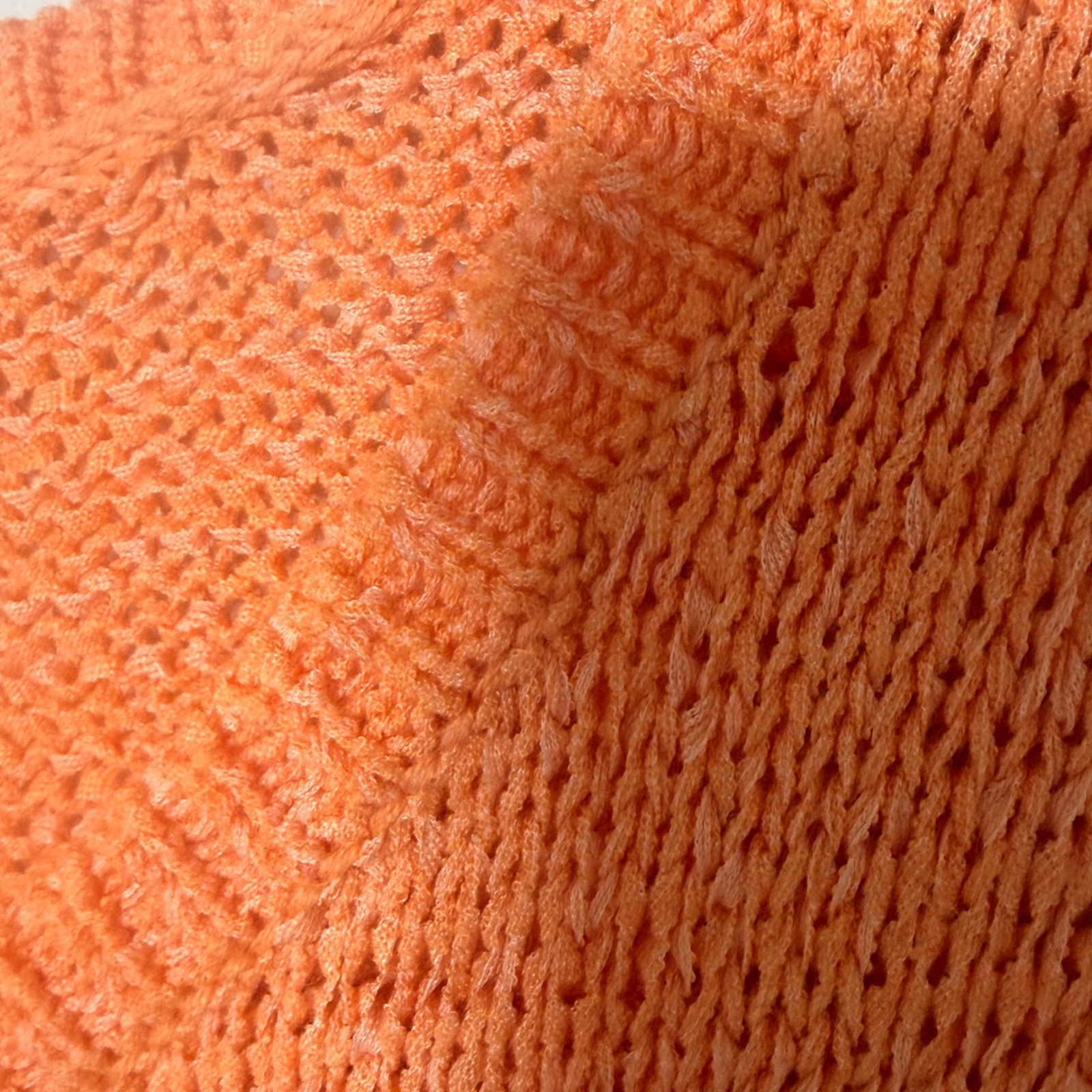 Coldwater Creek Crocheted Knit Peach Tank (M) Shell Layering Piece Sleeveless