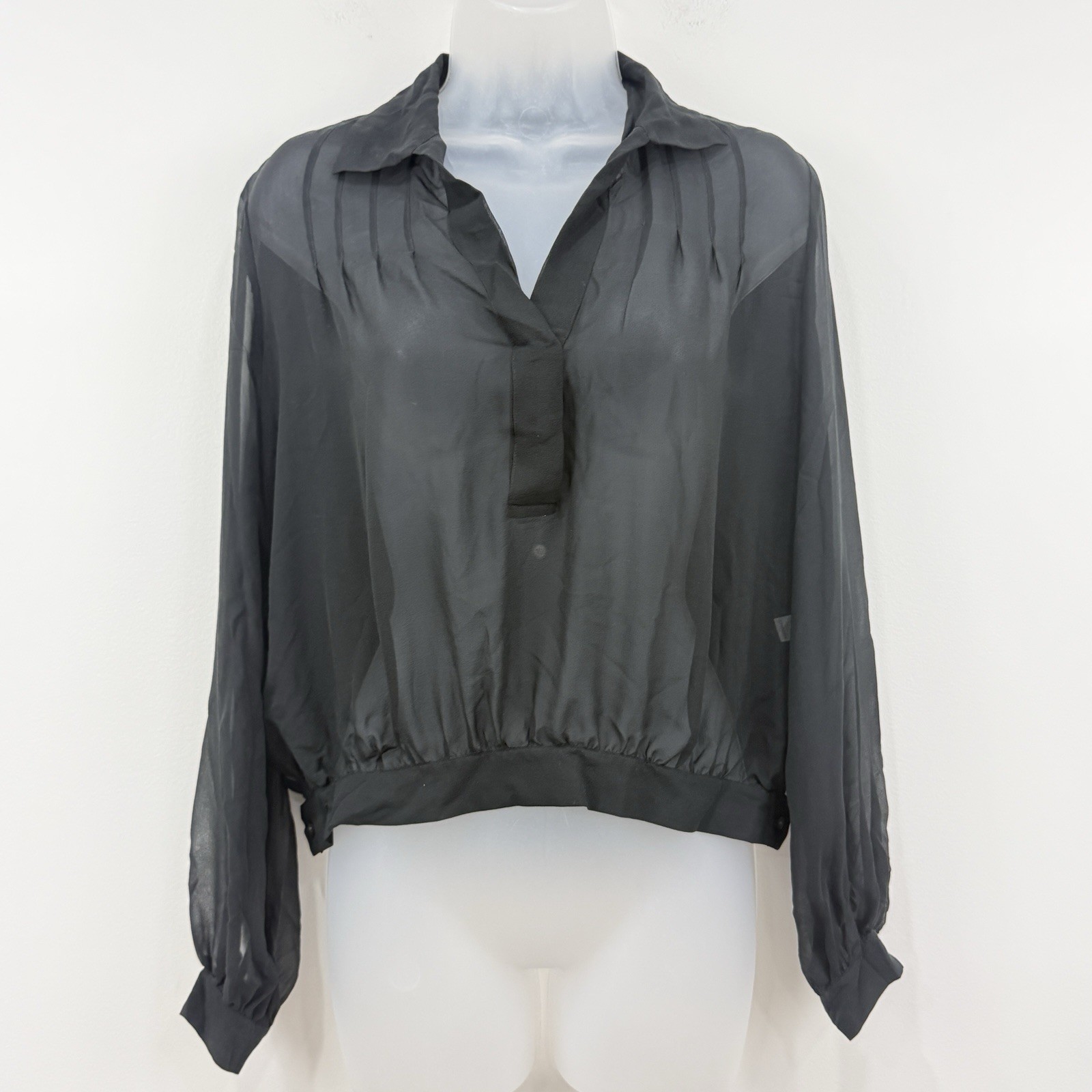 VTG Y2K The Limited 100% Silk Top Womens S NWT Sheer Fairy Grunge Chic Career