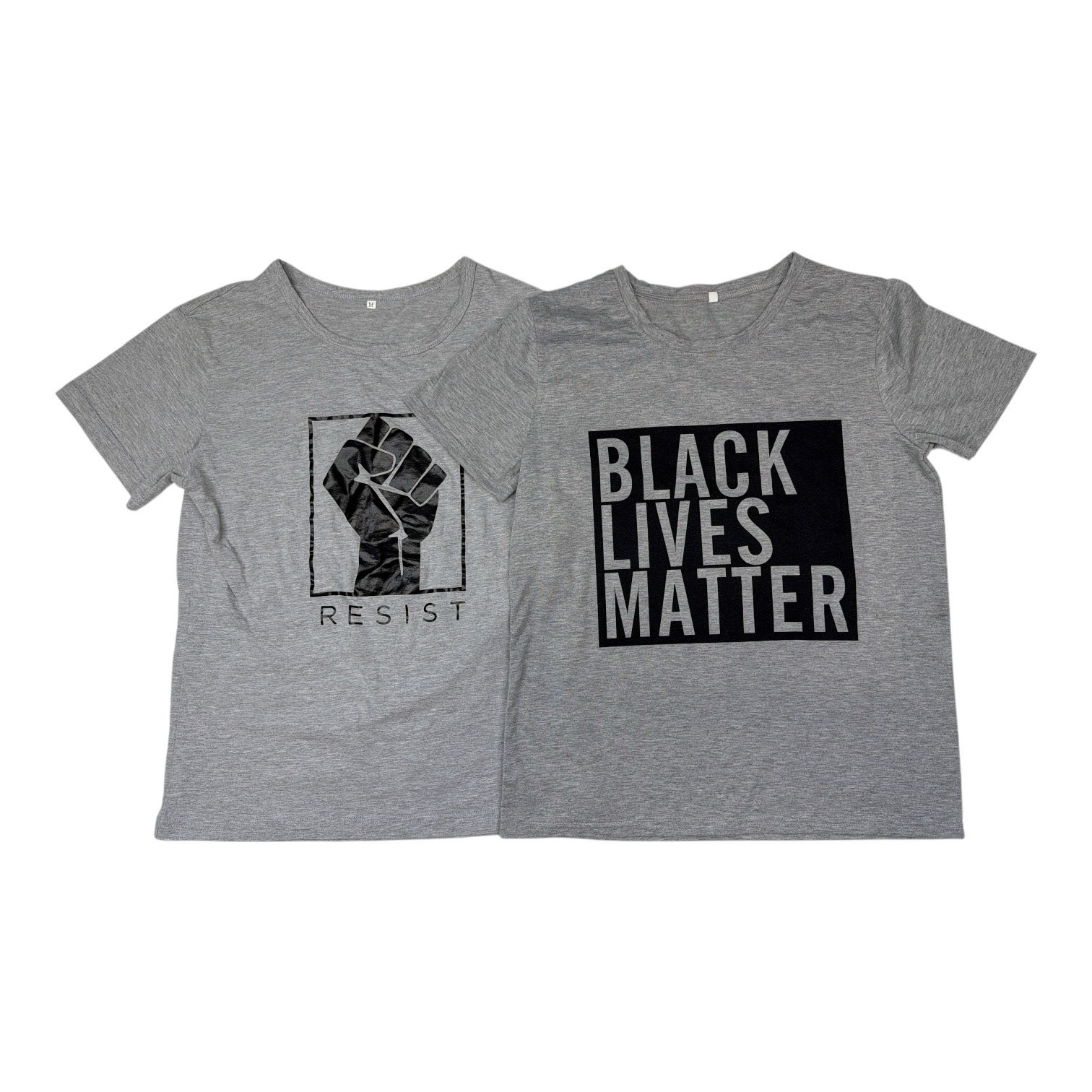 Womens Lot of 2 Short Sleeve T-shirts “Black Lives Matter” and “Resist” Size M