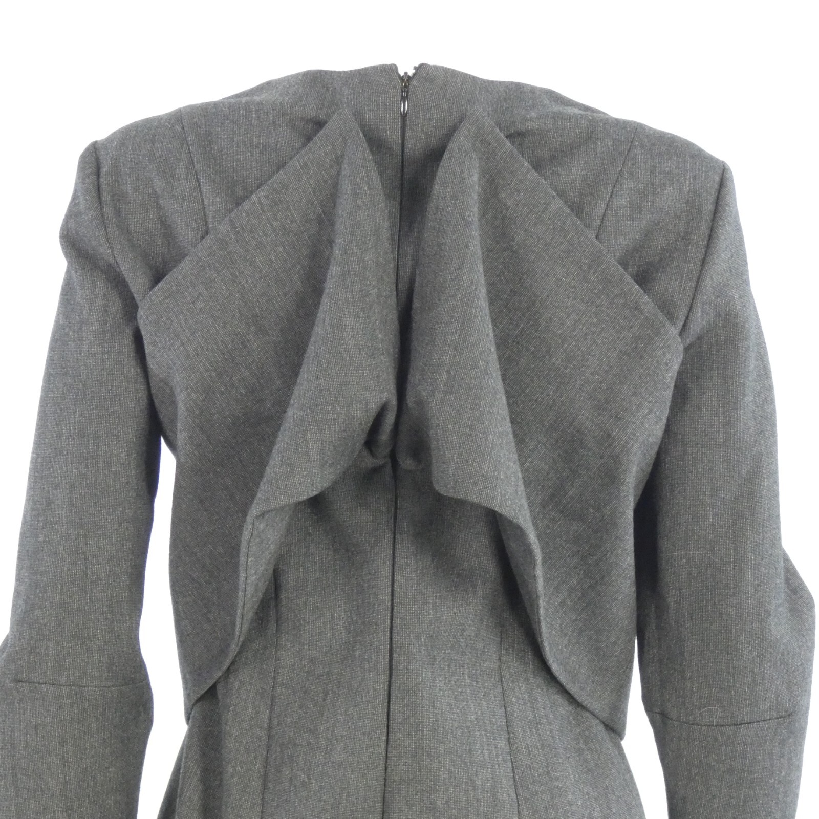 Jil Sander Dress Structured Back Overlay Vintage 1990s Charcoal Grey 40 UK 12 14