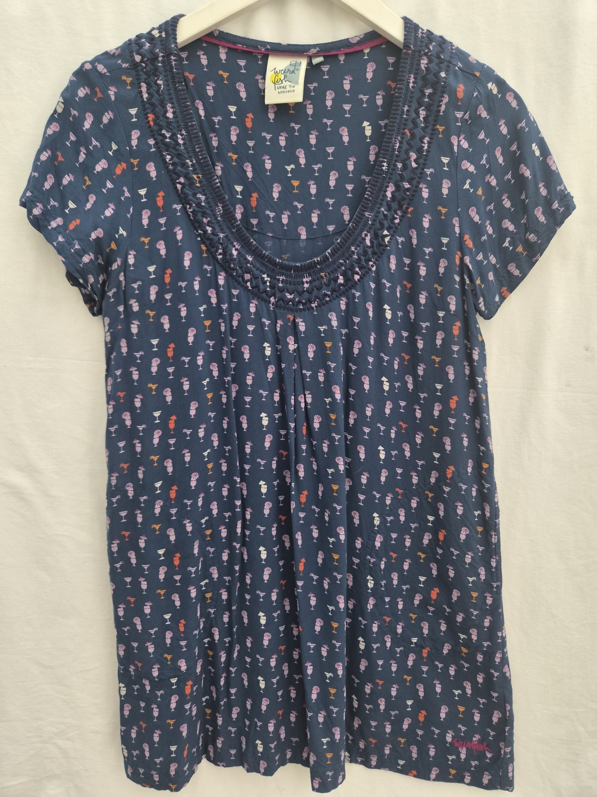 WEIRD FISH Women’s Cocktail Print Dress / Tunic Short Sleeve Womens Size 12