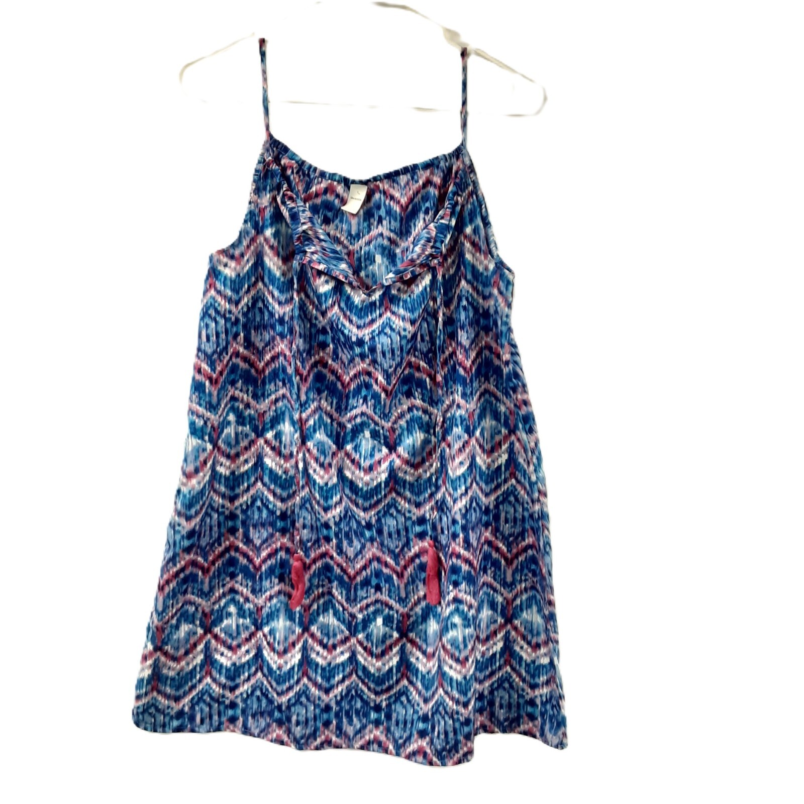 Unbranded Womans Top Size Large Spaghetti Straps Lightweight Tassels Pullover