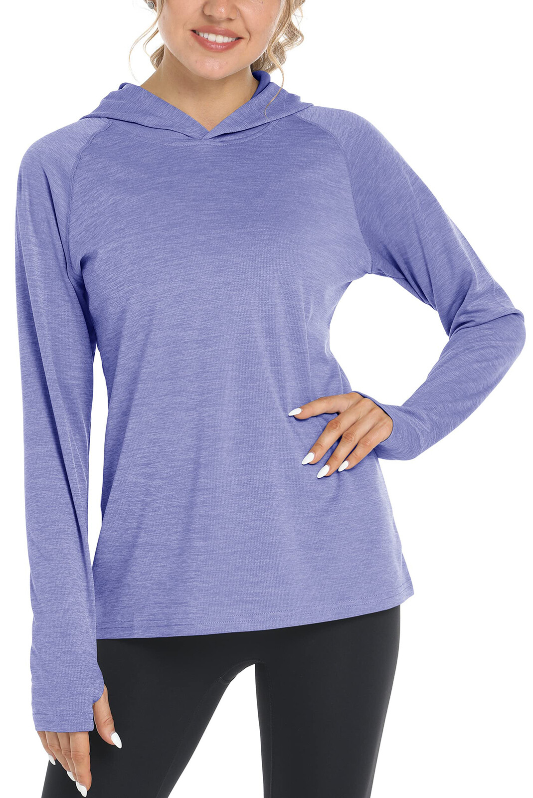 Womens Long Sleeve Hoodie Lightweight UPF 50+ UV Protection Sun Shirts Work Tops