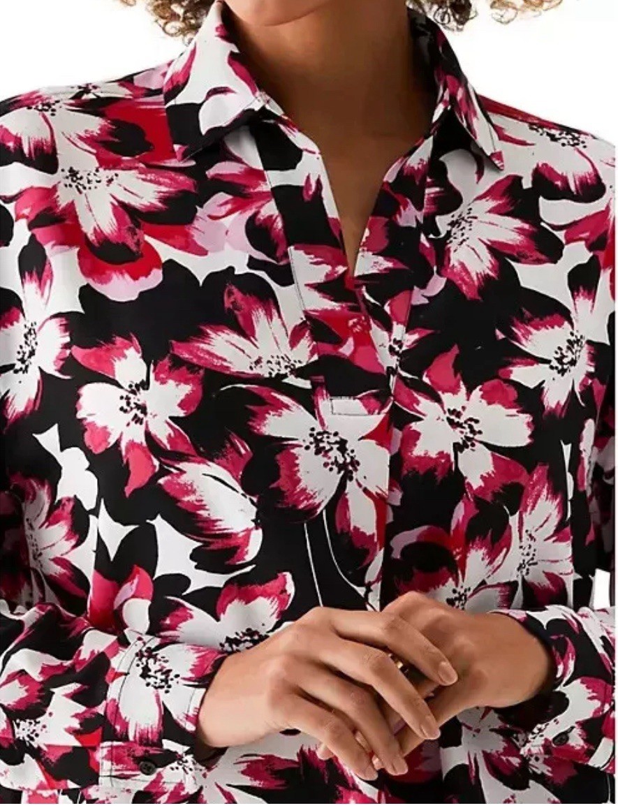 Rafaella Ladies Woven Top Size XL Fresh Bouquet NWT