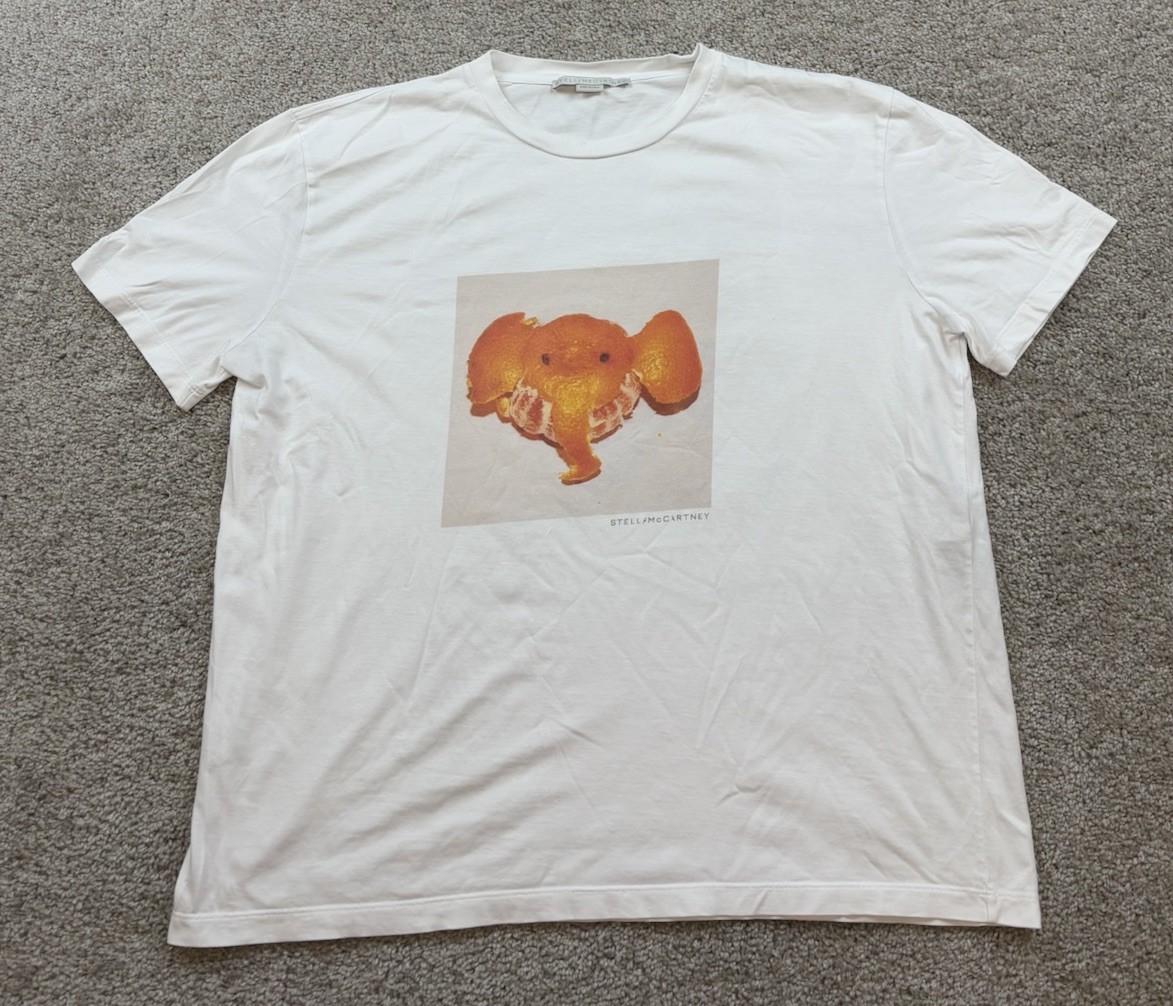 Stella Mccartney Womens Shirt 46 Oversized White Elephant Tangerine Italy Made