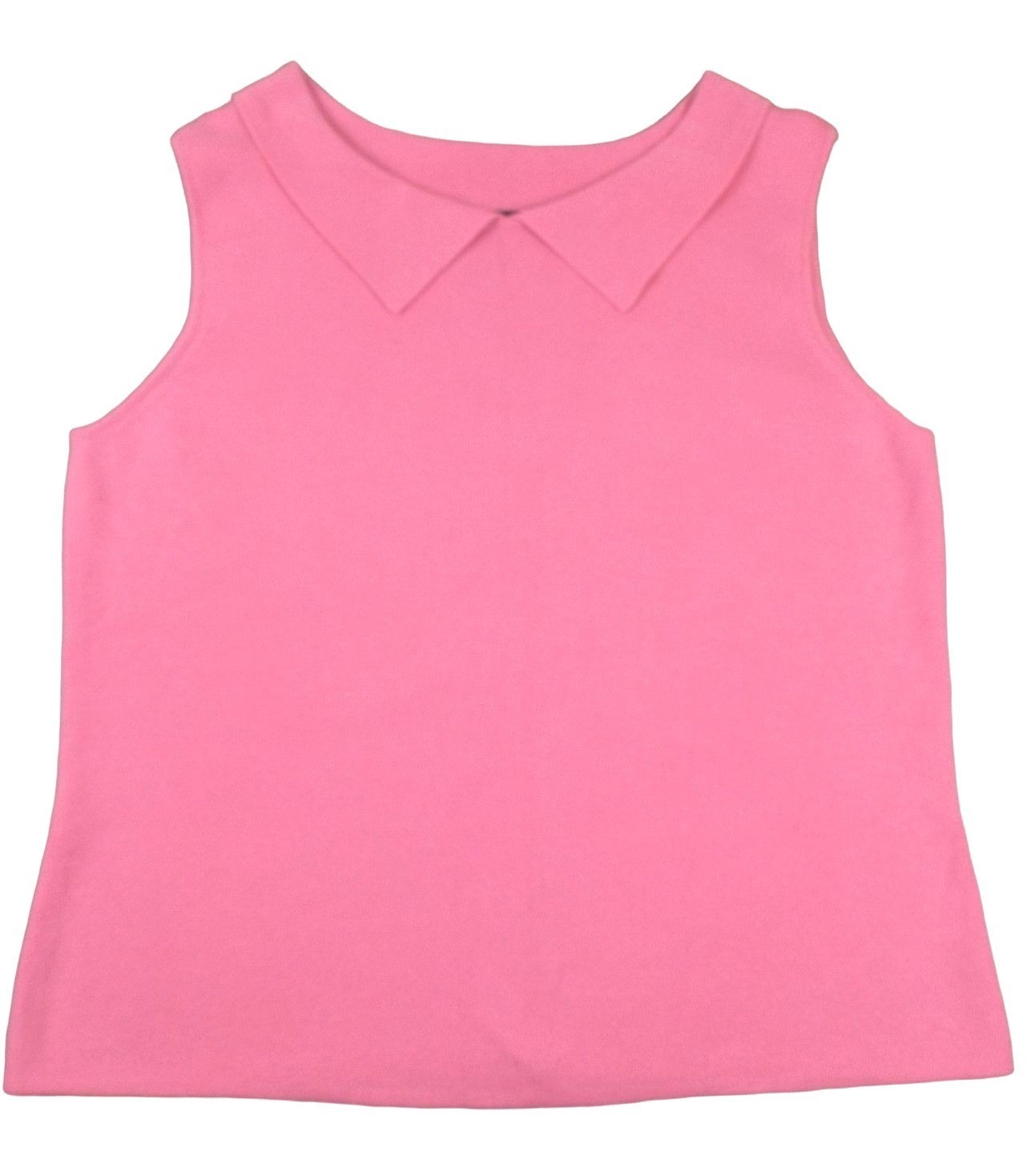Womens Bright Pink Sleeveless Collared Top V-Neck Cotton Blend Size XL JH1115