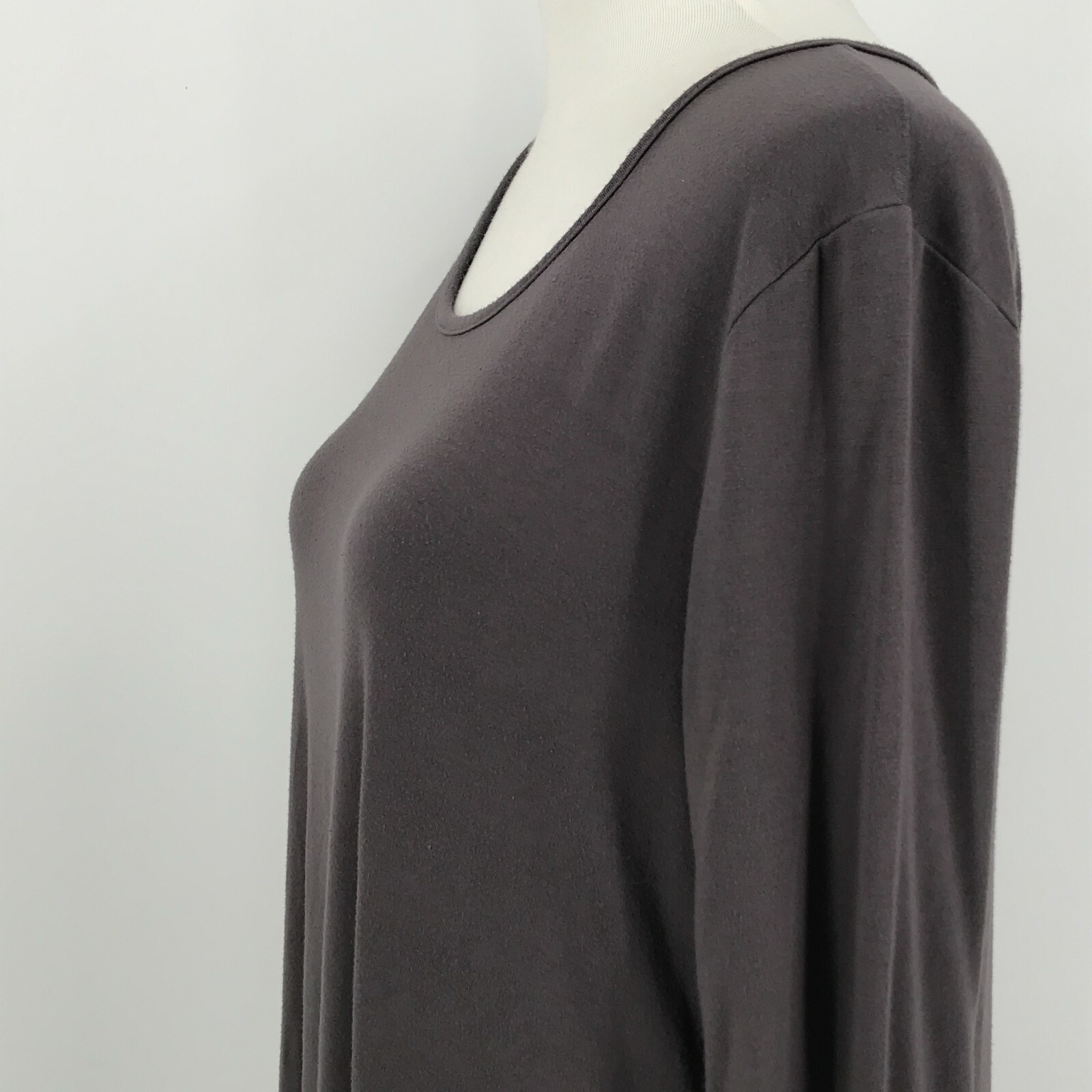 New York Company Shirt Womens Medium Gray Long Sleeve Tunic Blouse Top NYC