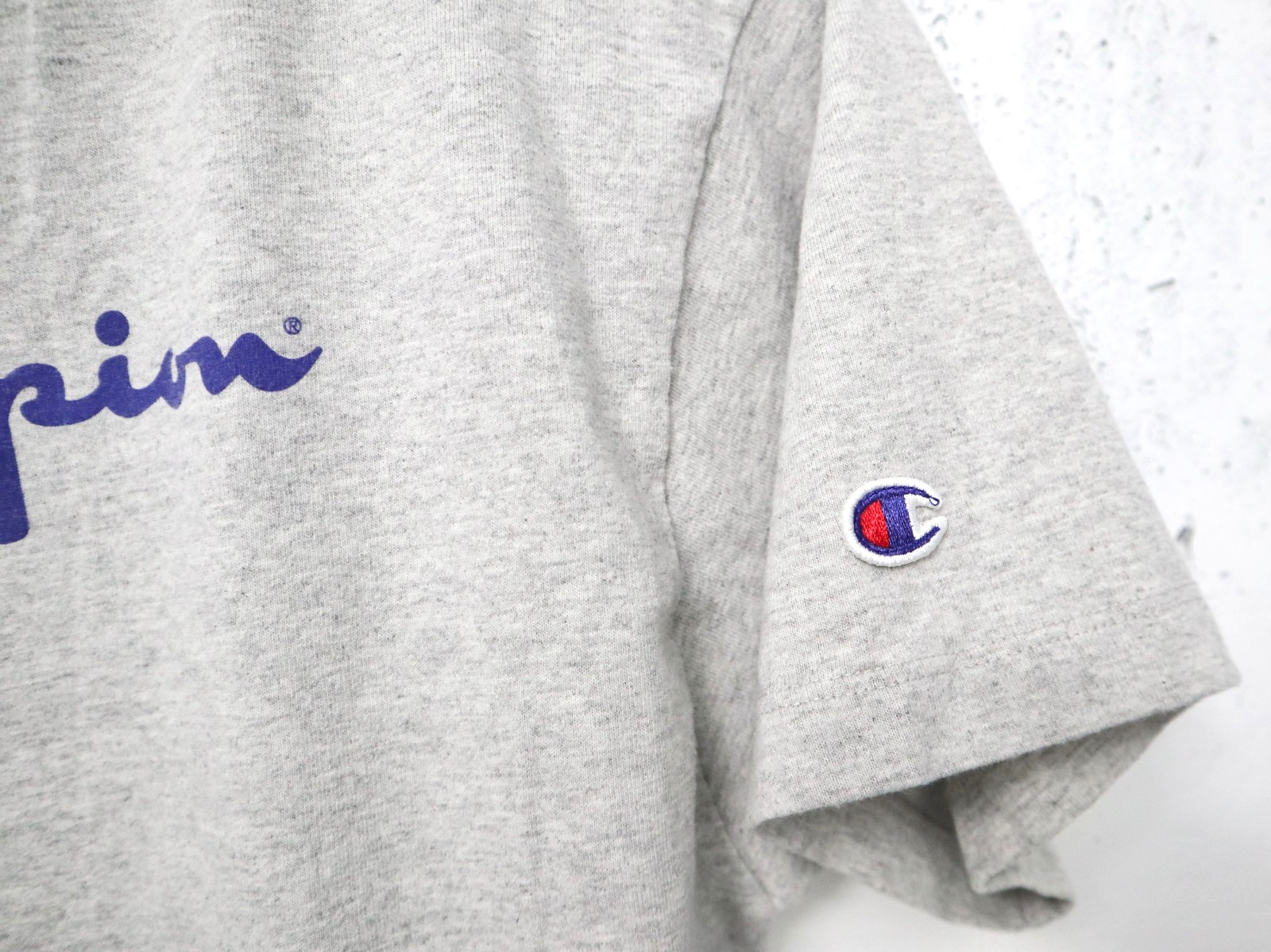 KITH x Champion Reverse Weave Logo Cropped T-Shirt Gray Logo Women’s S Limited