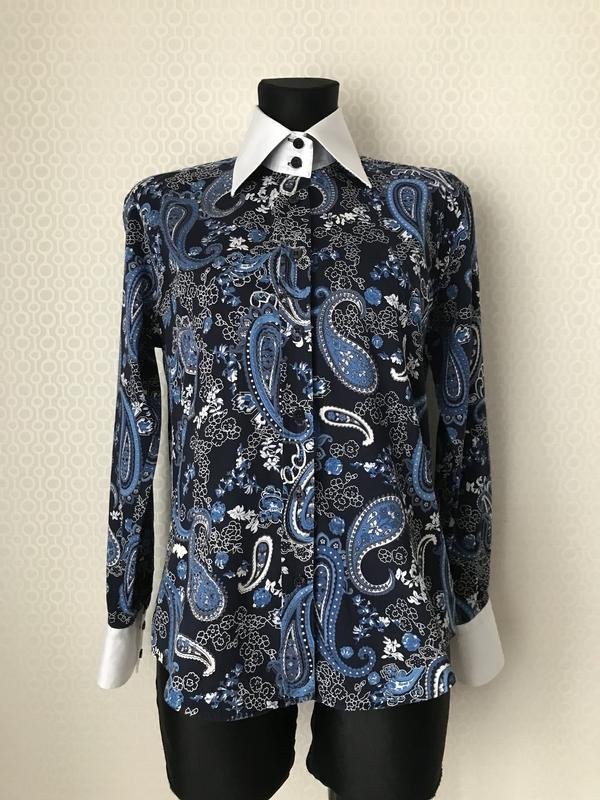 Women Etro Shirt Navy Cotton 36 #3W1W