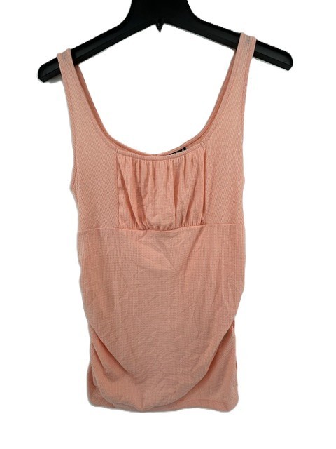 Torrid Textured Knit Tank Top 00 M/L 10 Double Scoop Neck Ruched Side Cinch