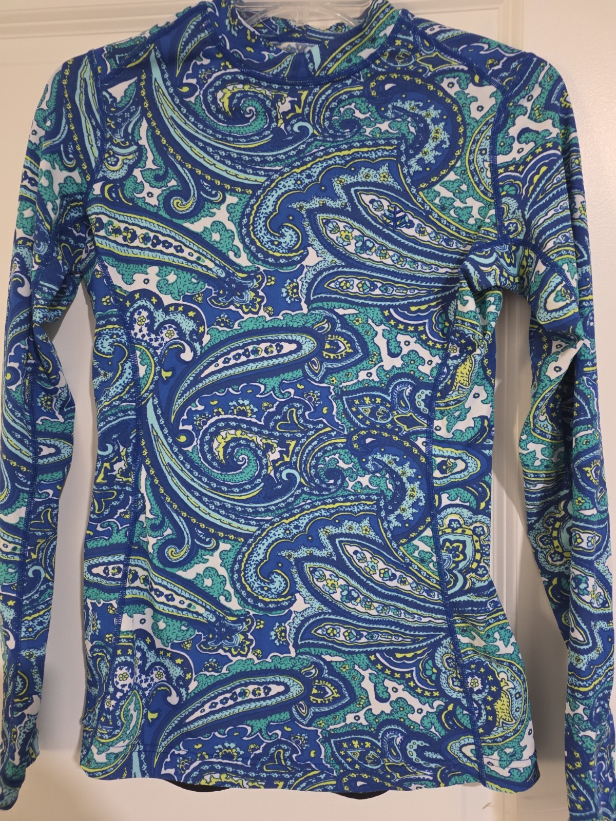 Coolibar Rash Guard Paisly Women’s Small Long Sleeve UPF 50 Sun Protection Beach