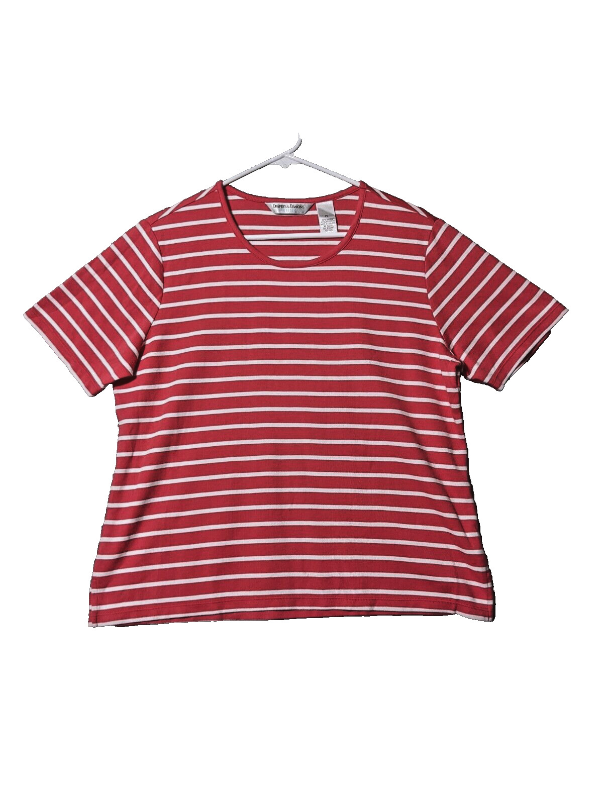 DRAPER’S & DAMON’S Women Knit T-Shirt Striped Multicolor Casual PETITE PL
