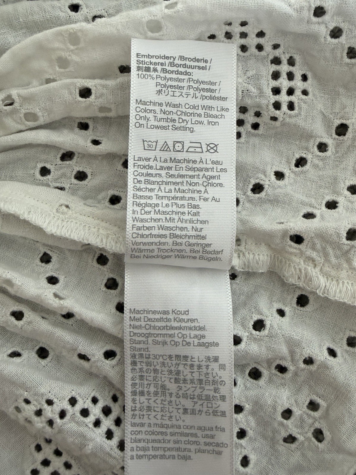 Madewell Rosalie Tie-Strap White Eyelet Lace Tank Top Size XS
