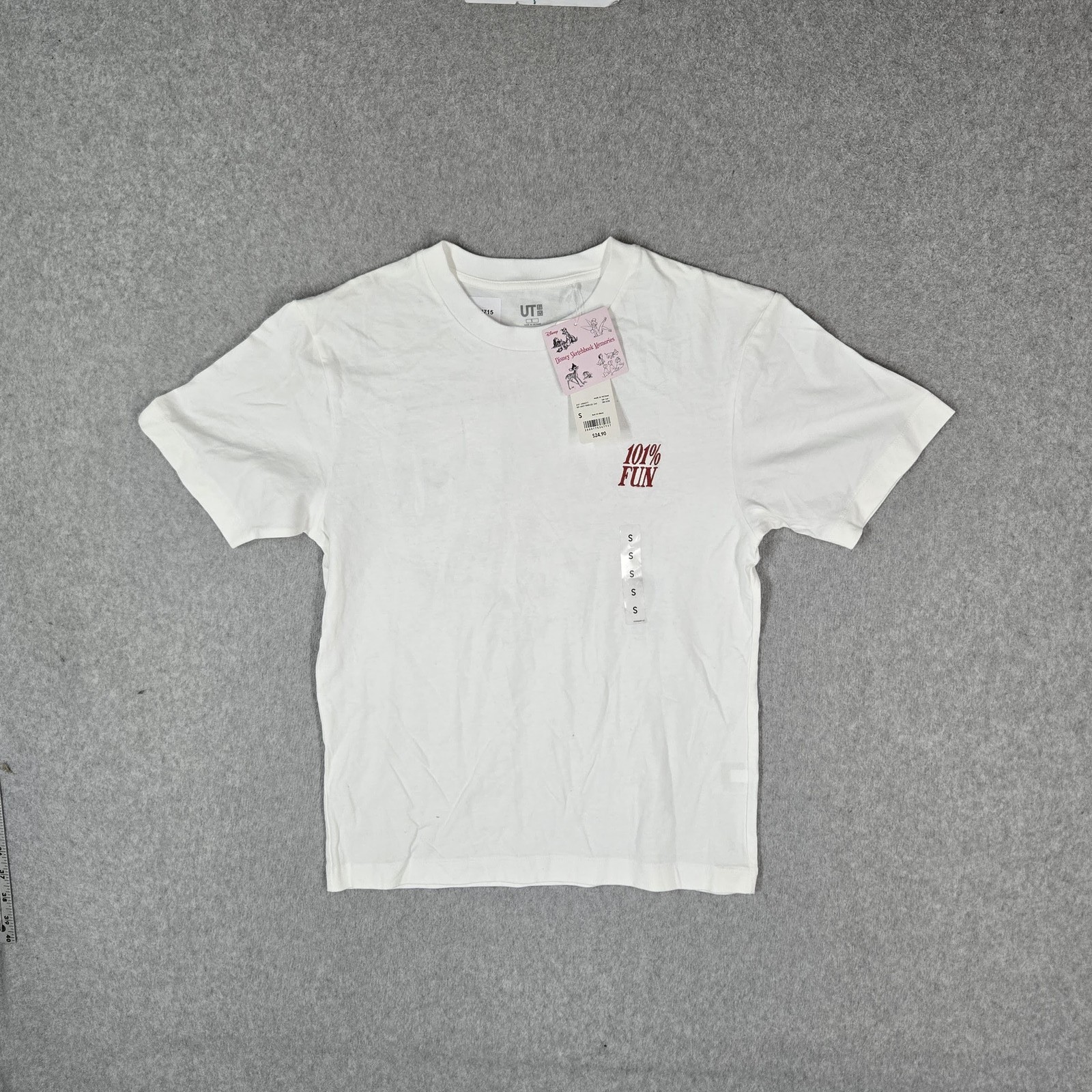 UNIQLO x Disney Women Shirt S White Sketchbook 101 Dalmatians Embroidered NWT