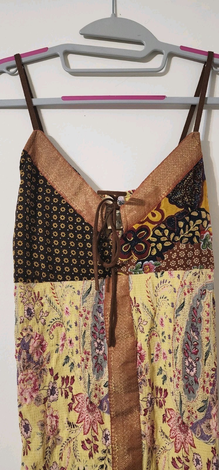 Vintage Y2K Boho Fairy Cottagecore mixed media Cami tank Top Tag L(S,M? See Meas