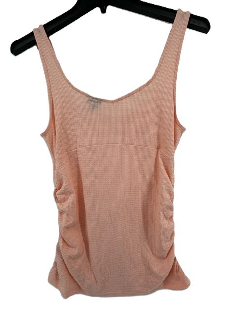 Torrid Textured Knit Tank Top 00 M/L 10 Double Scoop Neck Ruched Side Cinch
