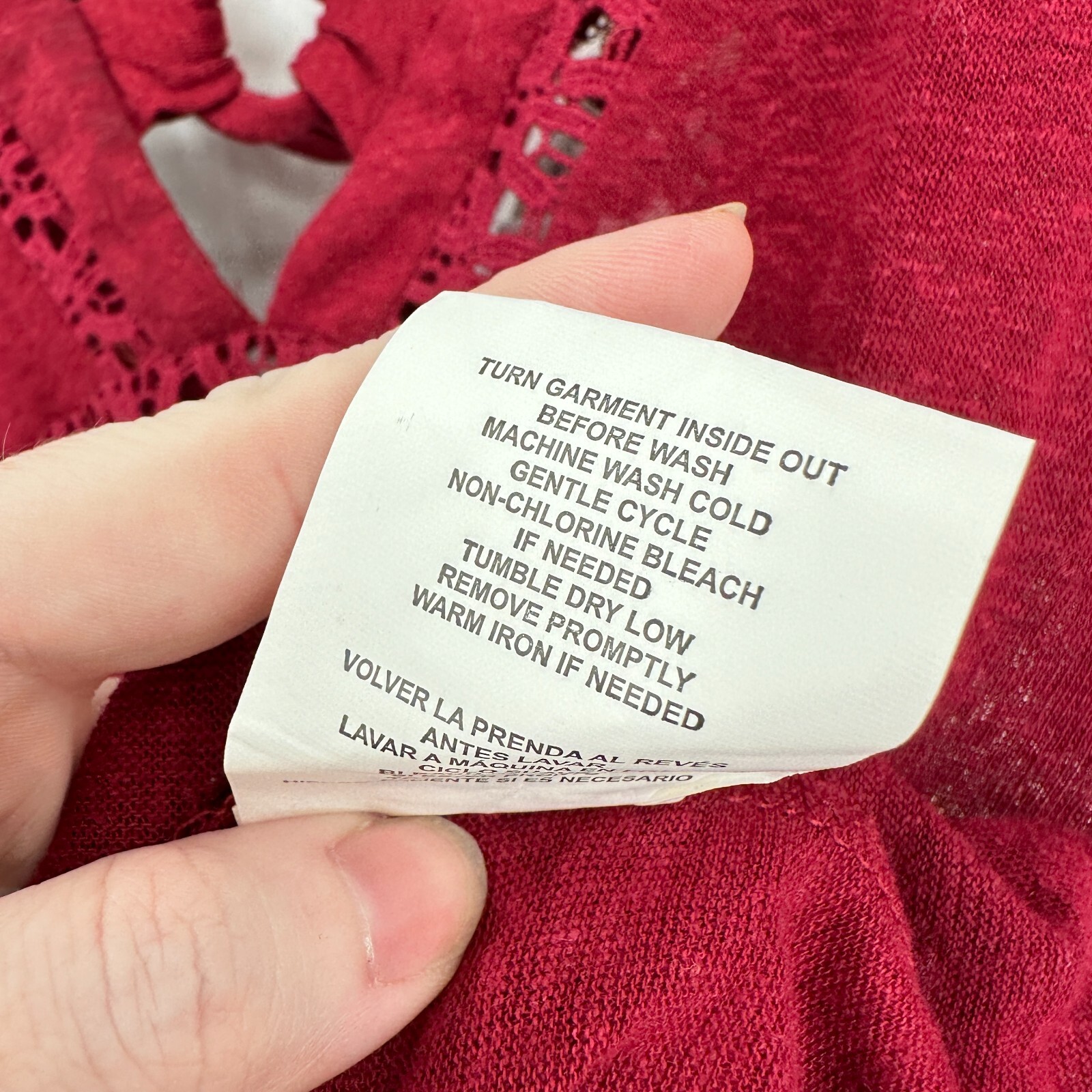 Coco + Jaimeson Top Womens M Red Flutter Sleeve Lace Up Blouse Minimalist NWT